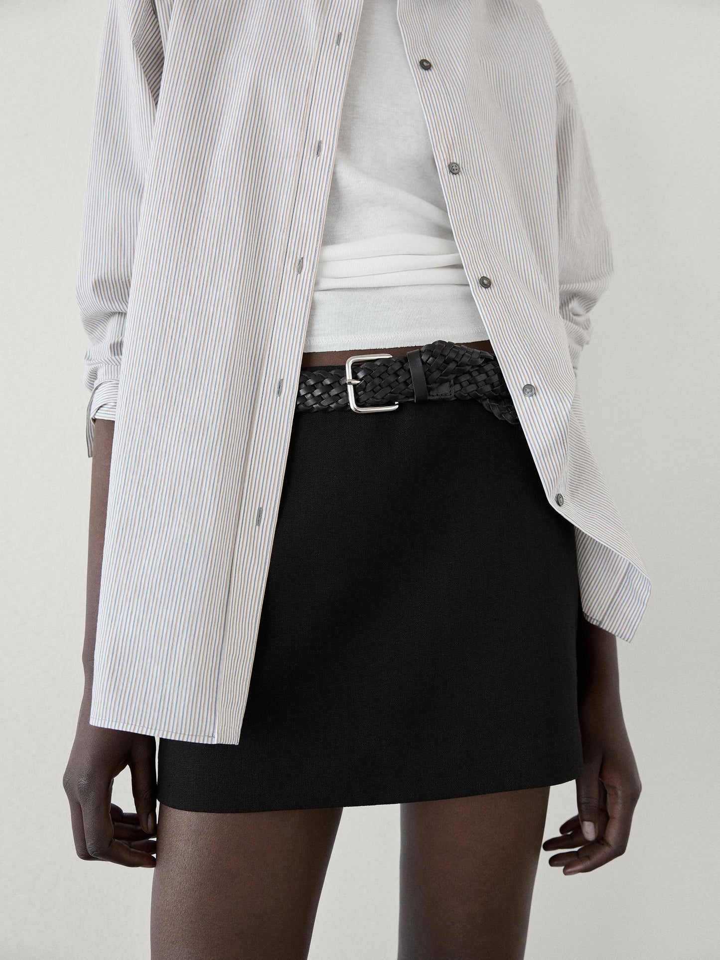 Braided leather belt