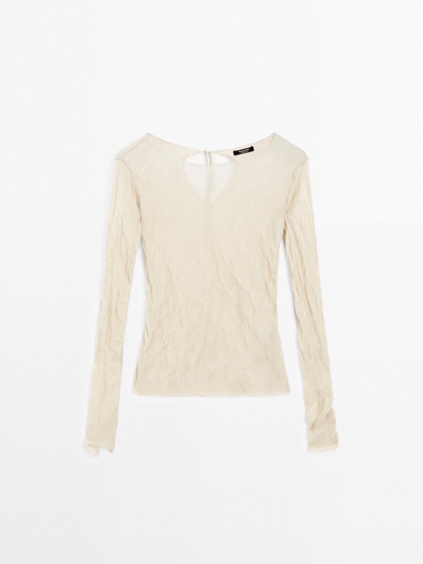 Long sleeve wrinkled effect t-shirt