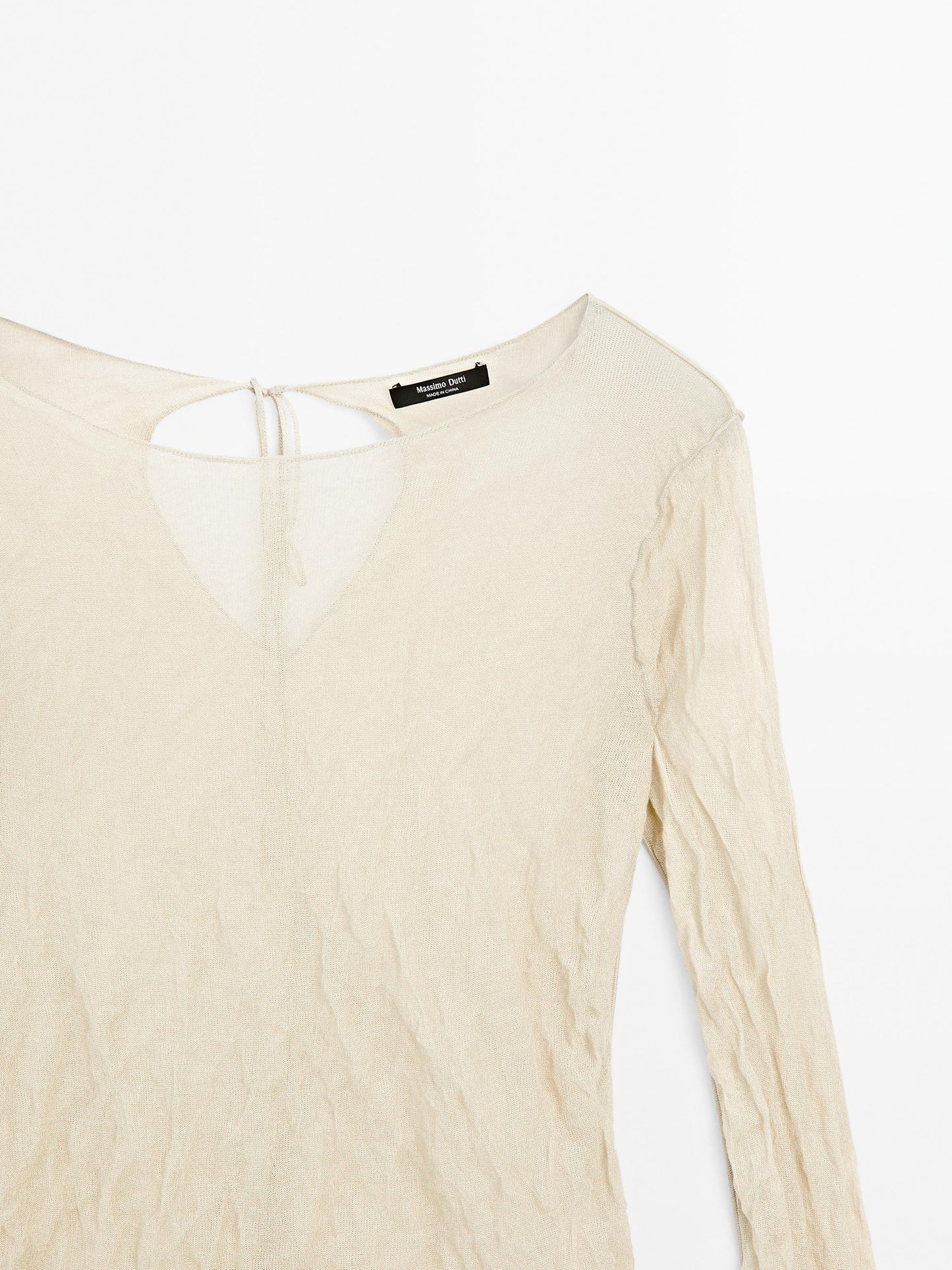 Long sleeve wrinkled effect t-shirt