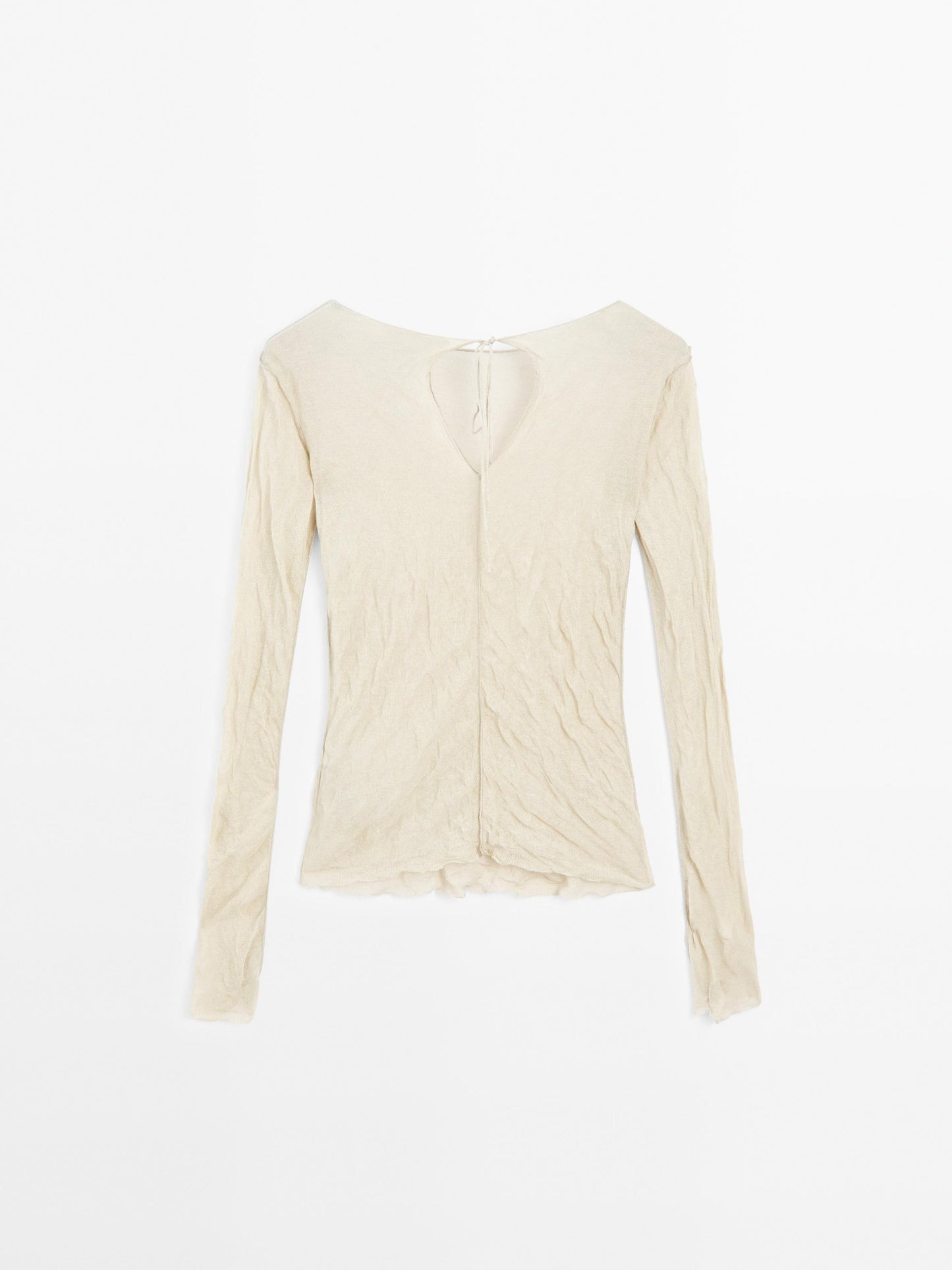 Long sleeve wrinkled effect t-shirt
