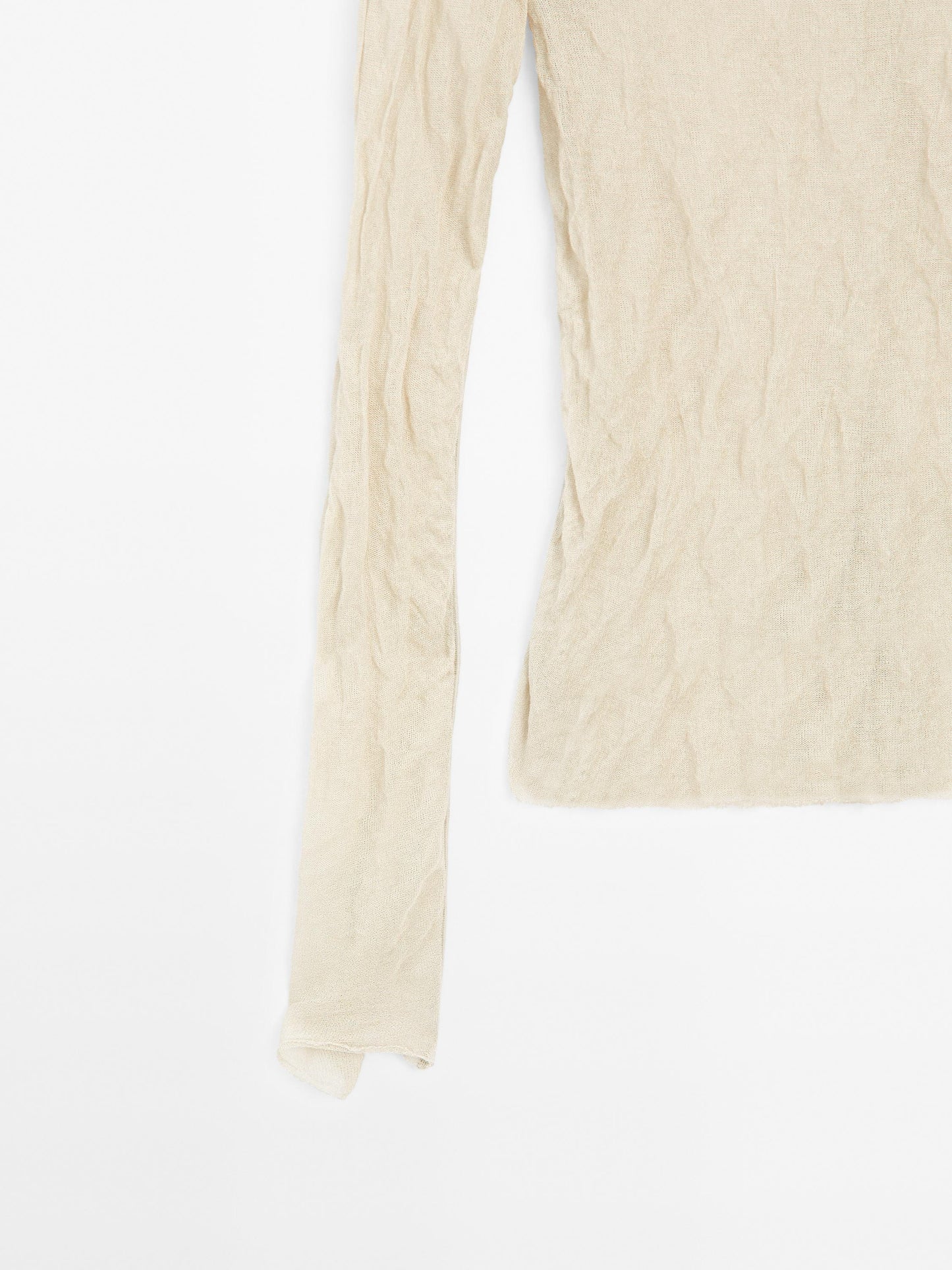Long sleeve wrinkled effect t-shirt