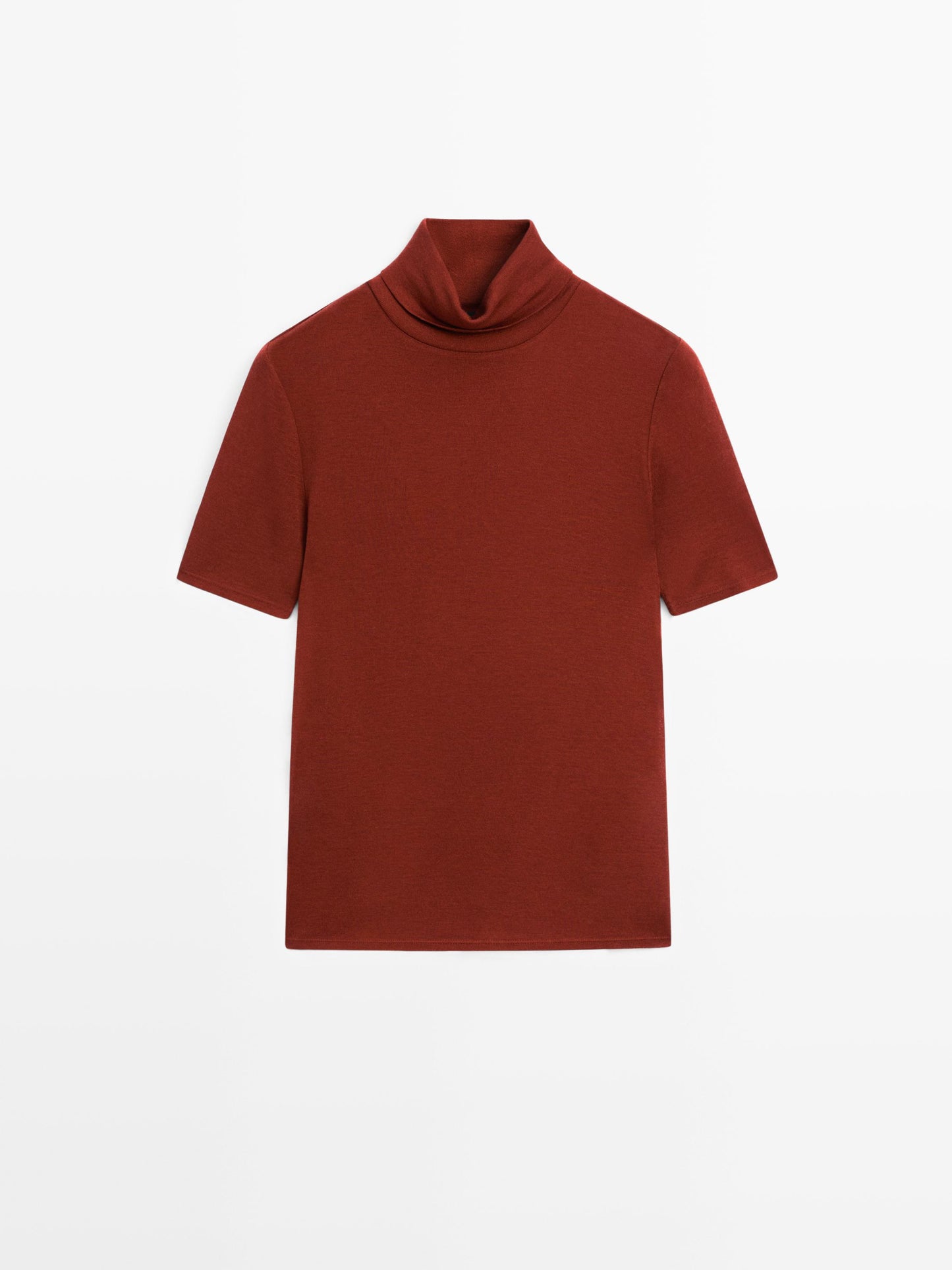 High neck T-shirt with short sleeves