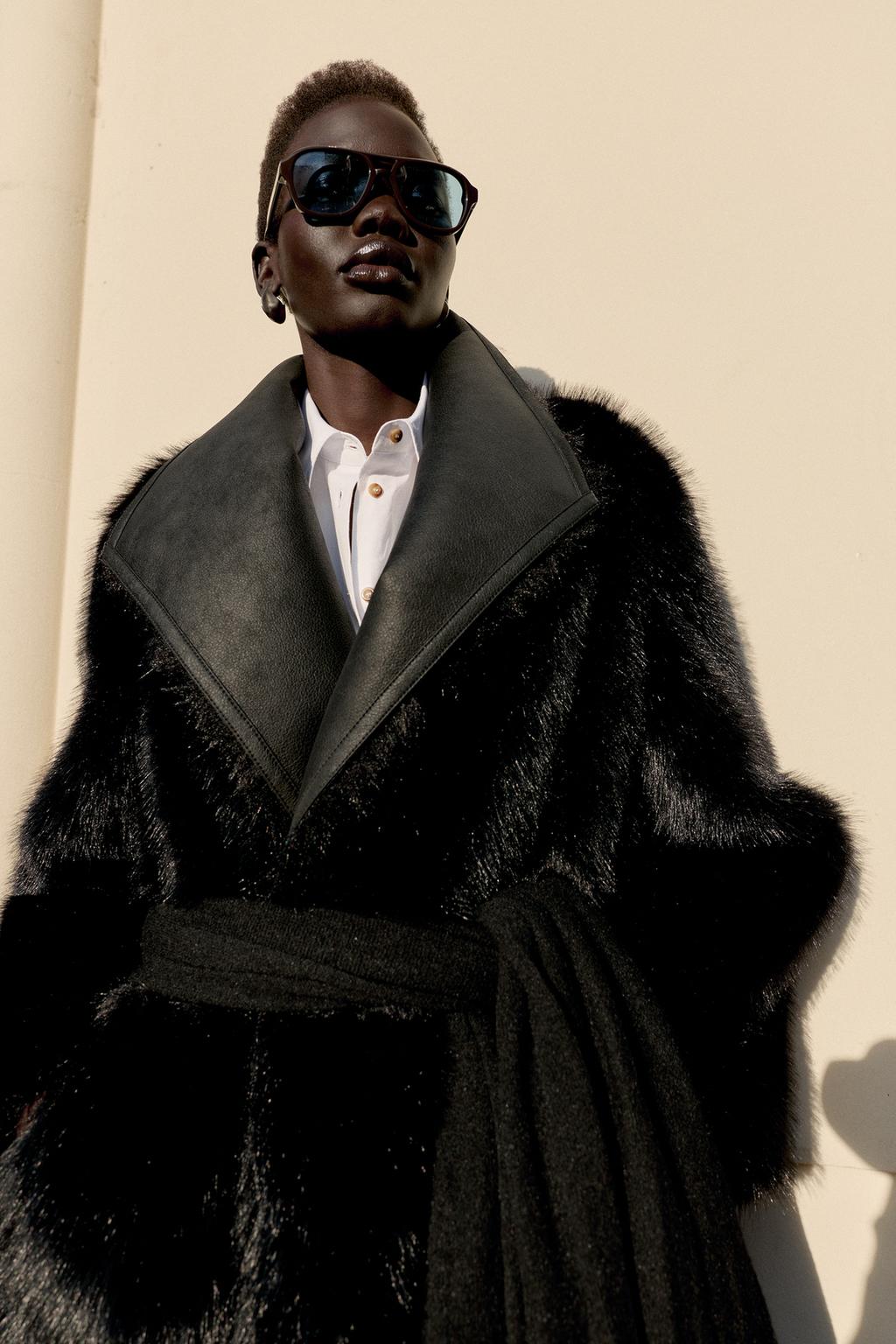 Reversible Double-Faced Faux Fur Coat