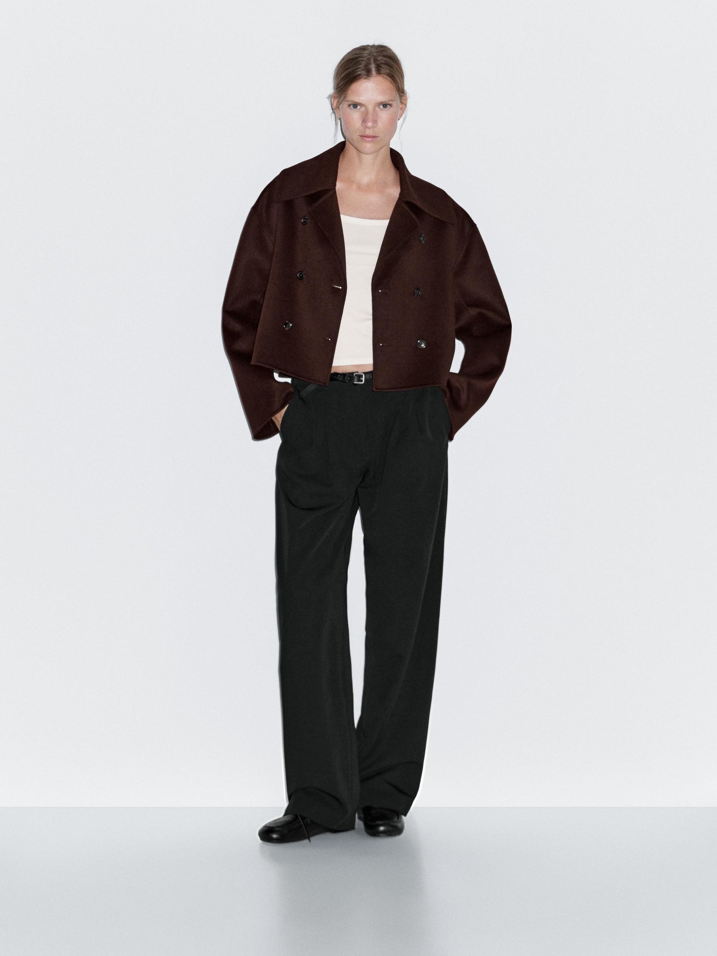 Short wool blend coat