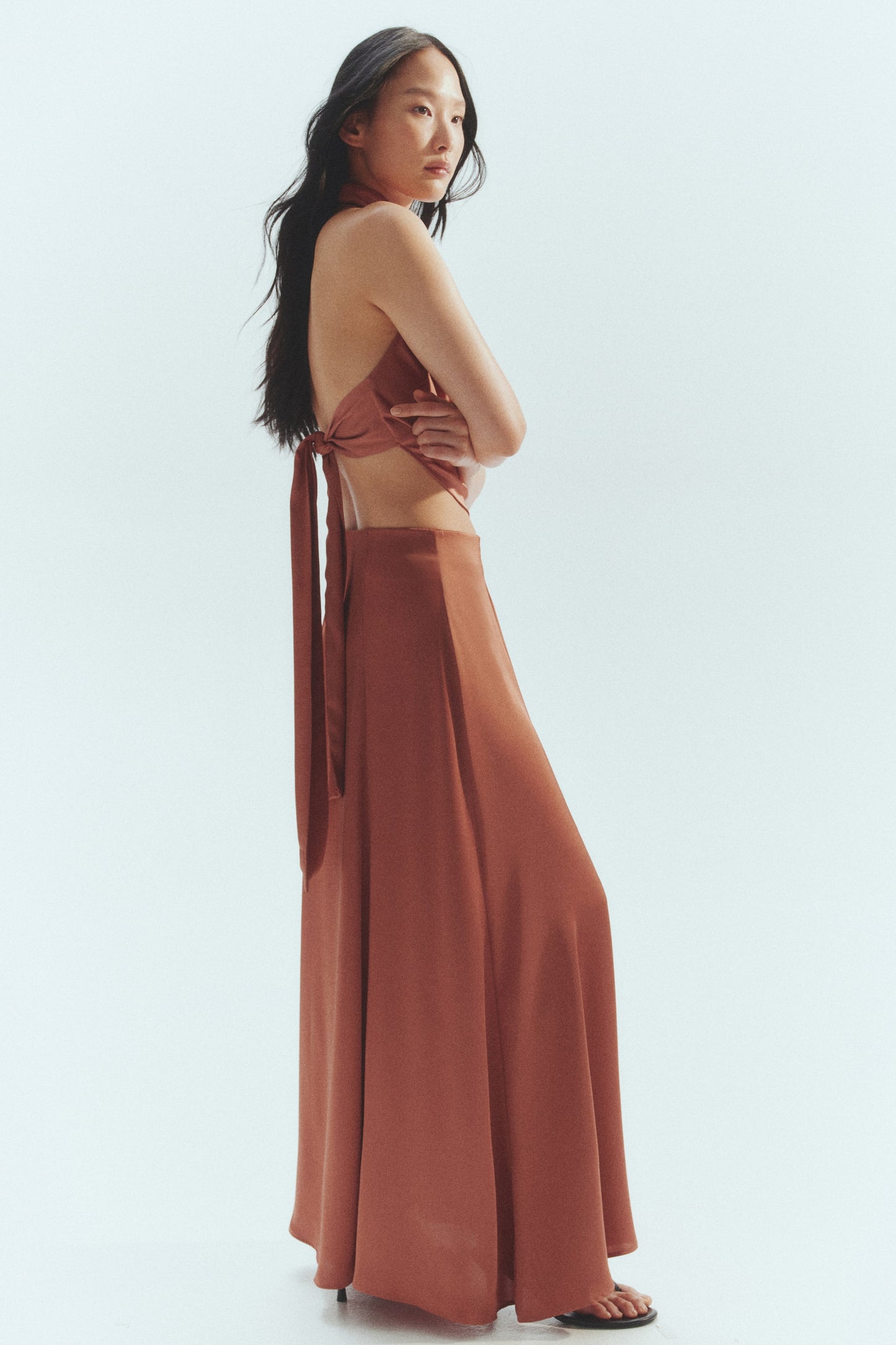 Satin maxi skirt