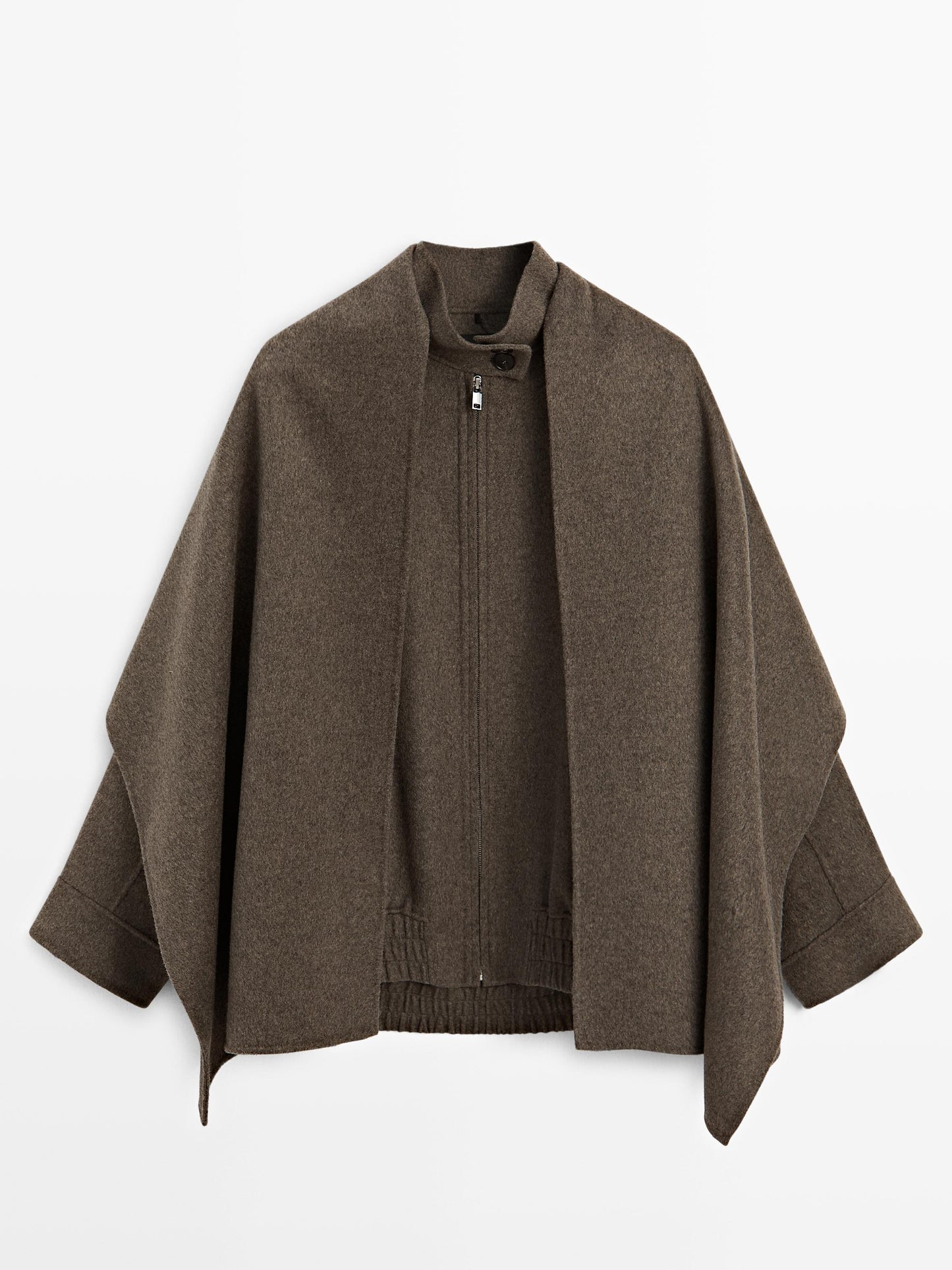 Wool blend bomber jacket with scarf