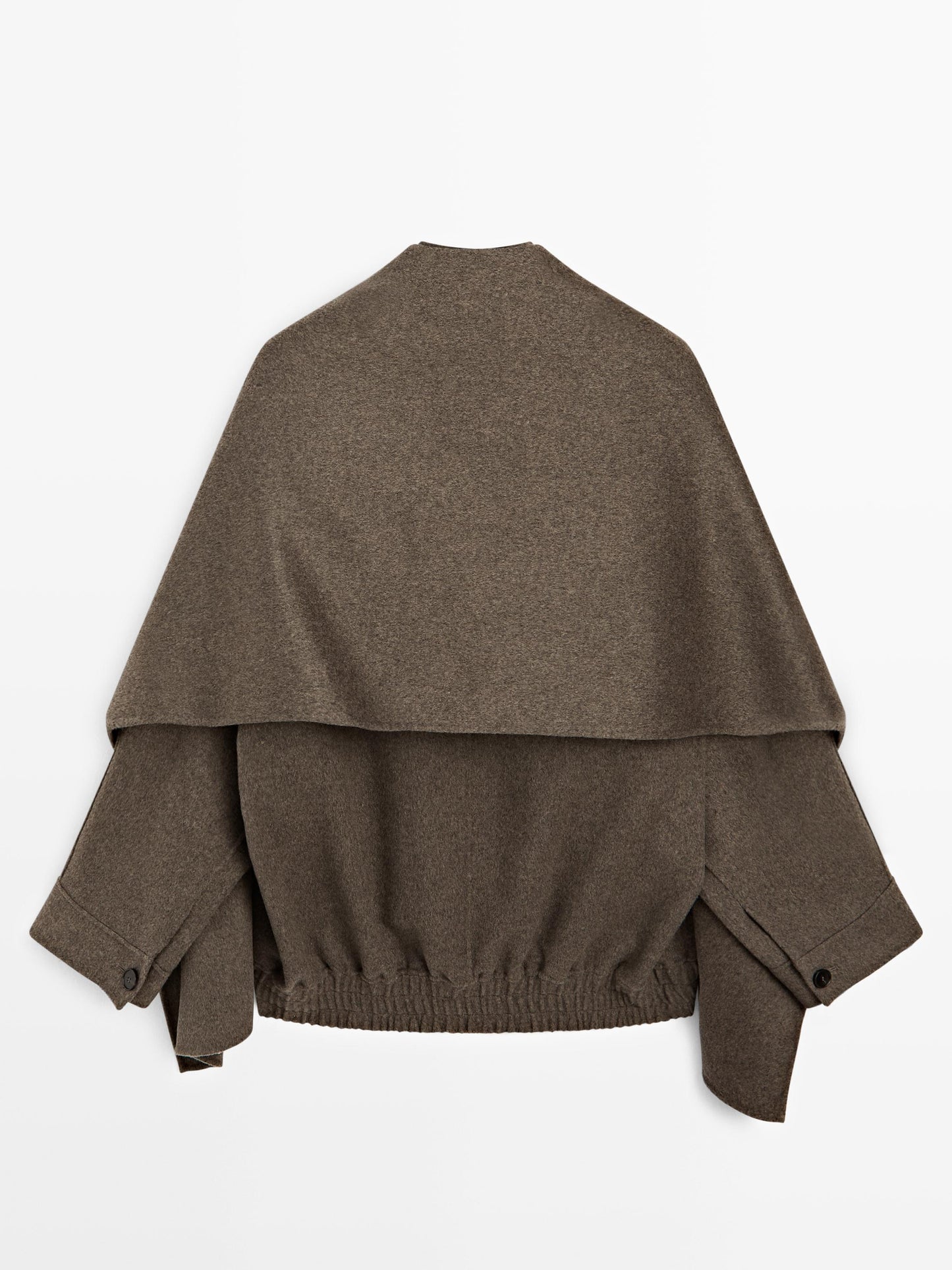 Wool blend bomber jacket with scarf