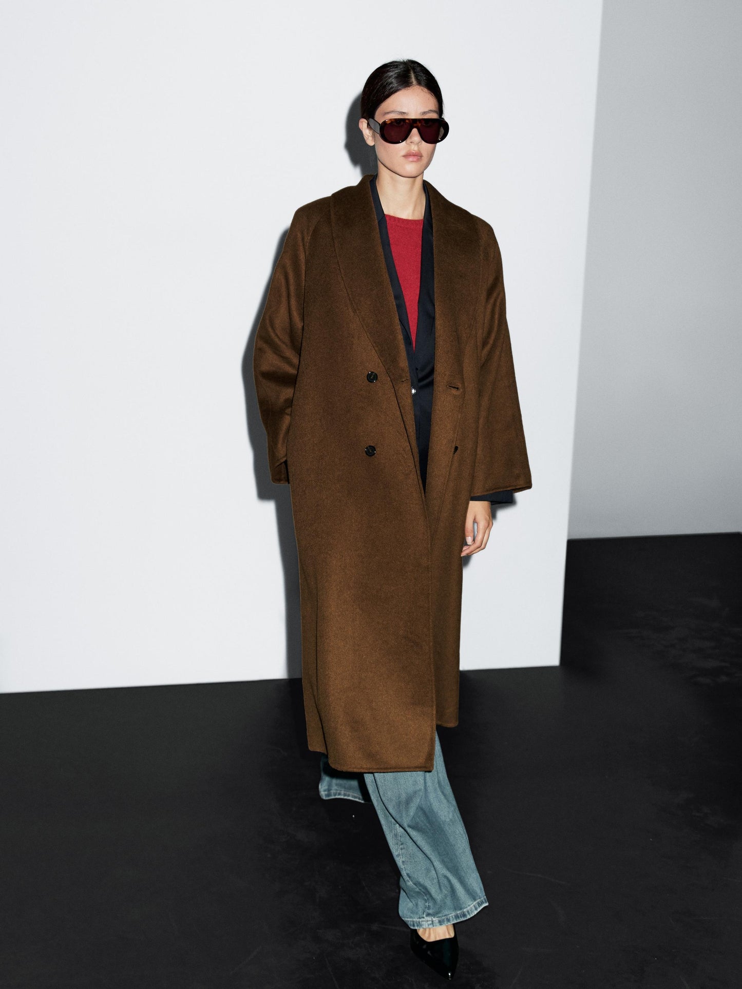Long wool blend coat