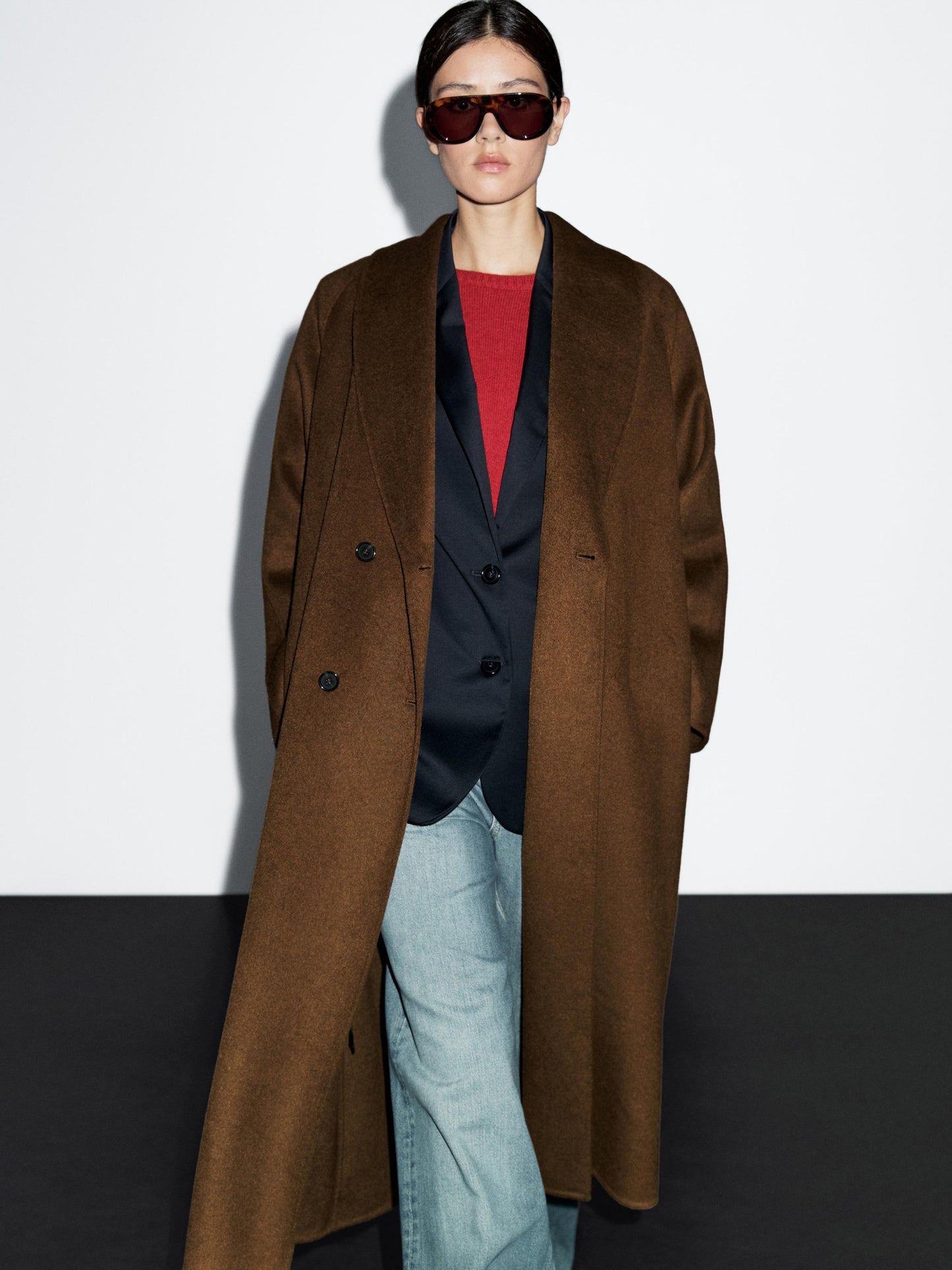 Long wool blend coat