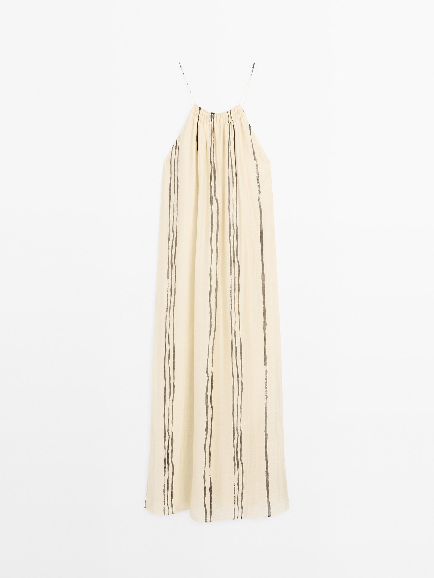 Flowing stripe print midi dress
