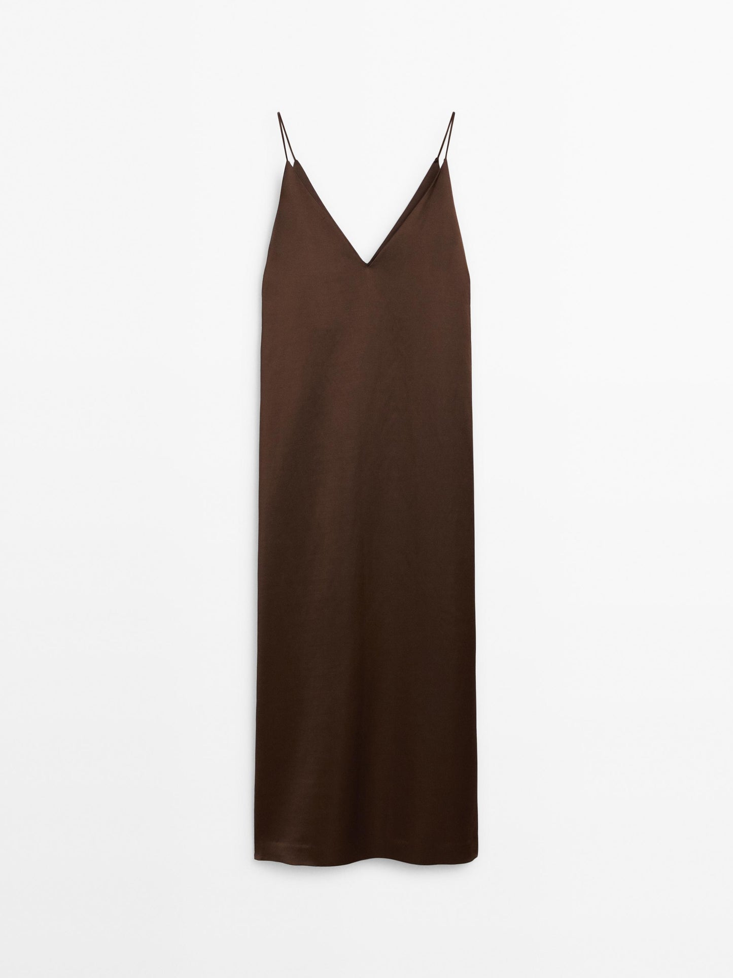 Cotton satin camisole midi dress