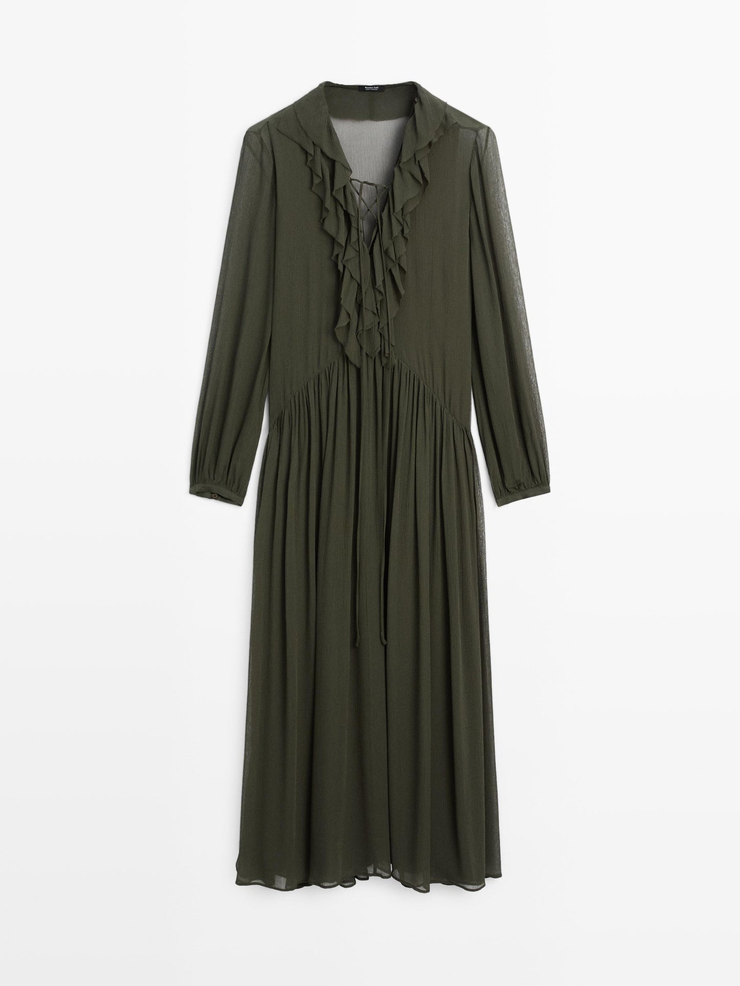 Long flowing dress with ruffle detail