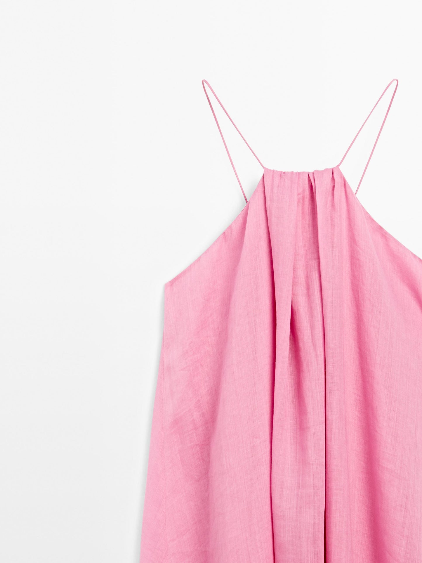Long dress halter neck gathered