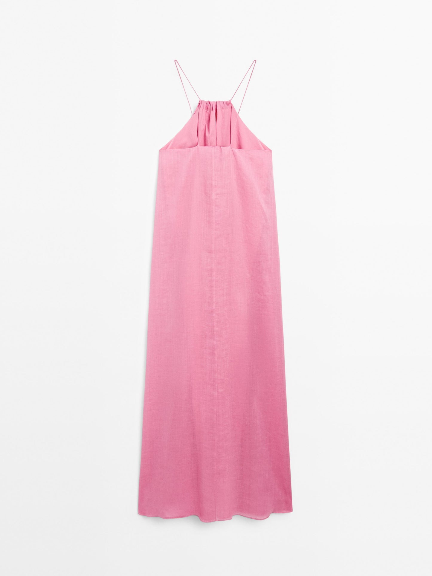 Long dress halter neck gathered