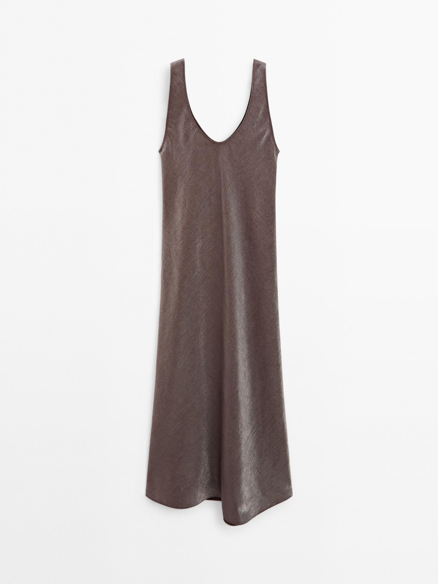 Linen blend midi dress