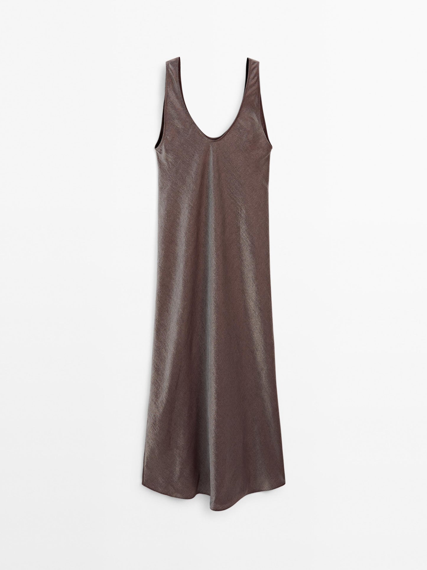 Linen blend midi dress