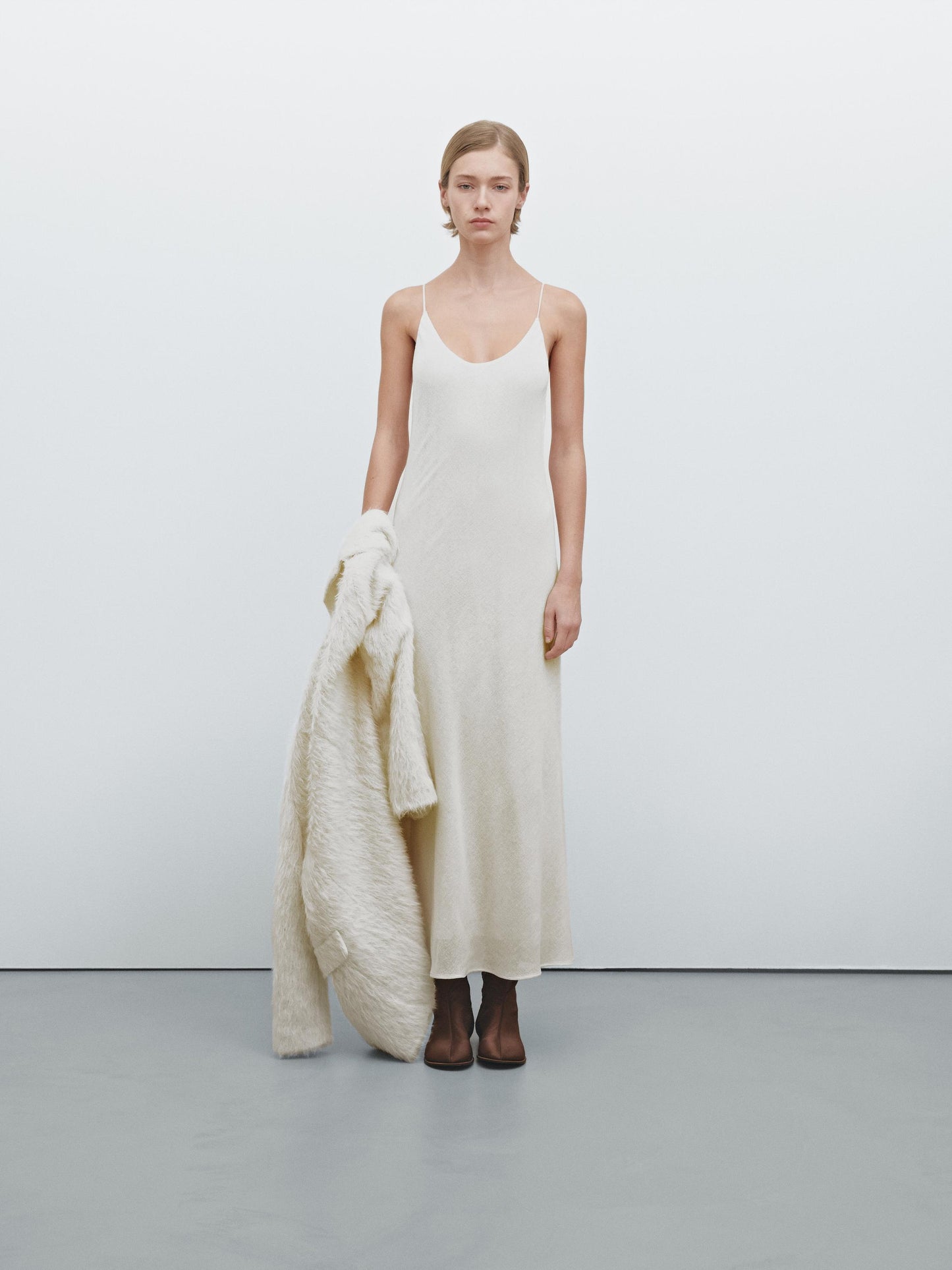 Wool blend garza textured dress
