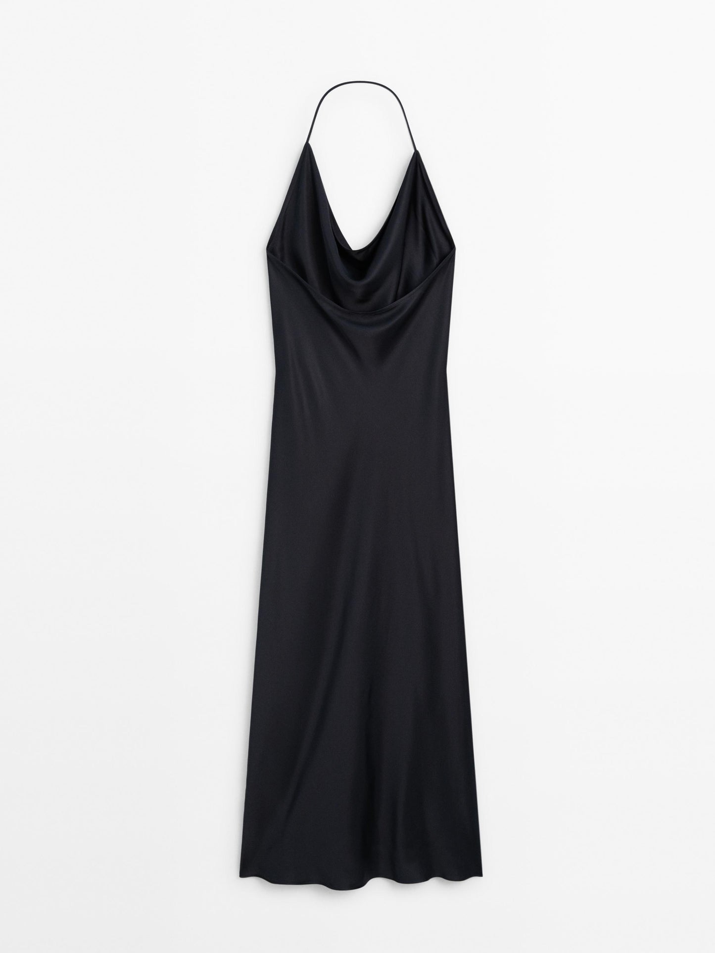 Satin halter midi dress