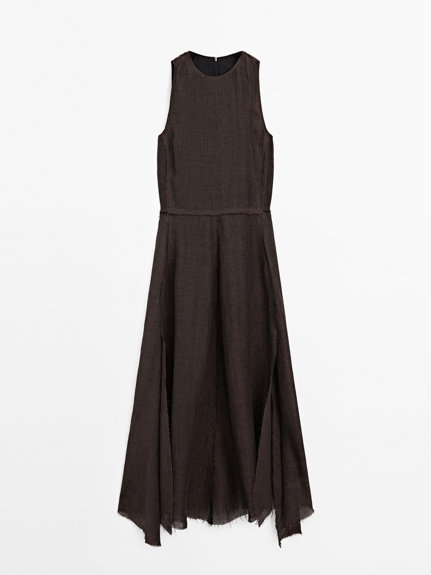 100% linen midi dress