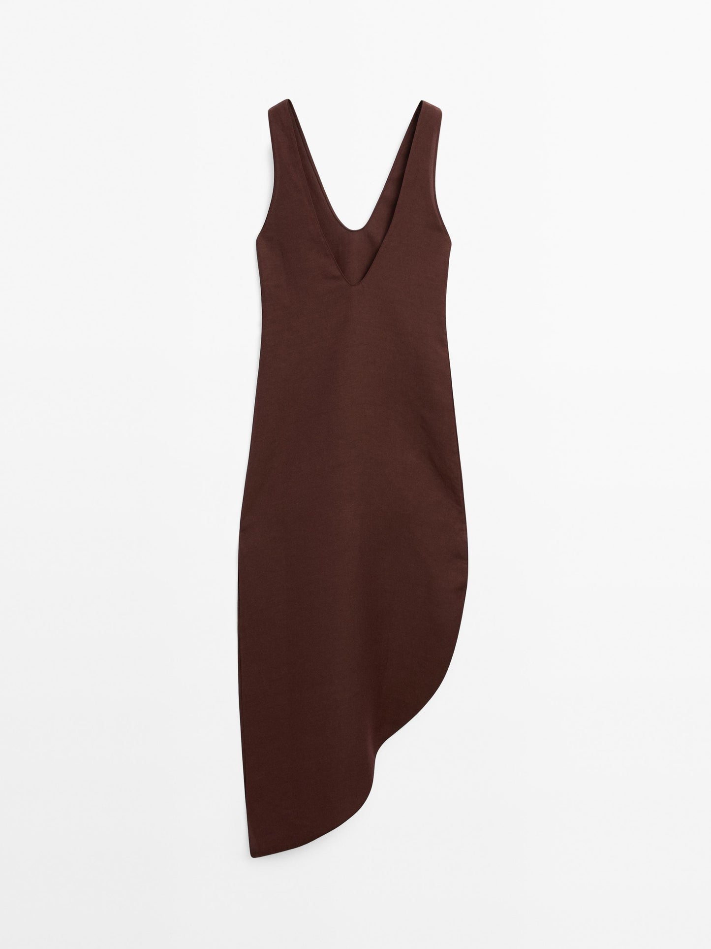 Midi dress with asymmetric hem