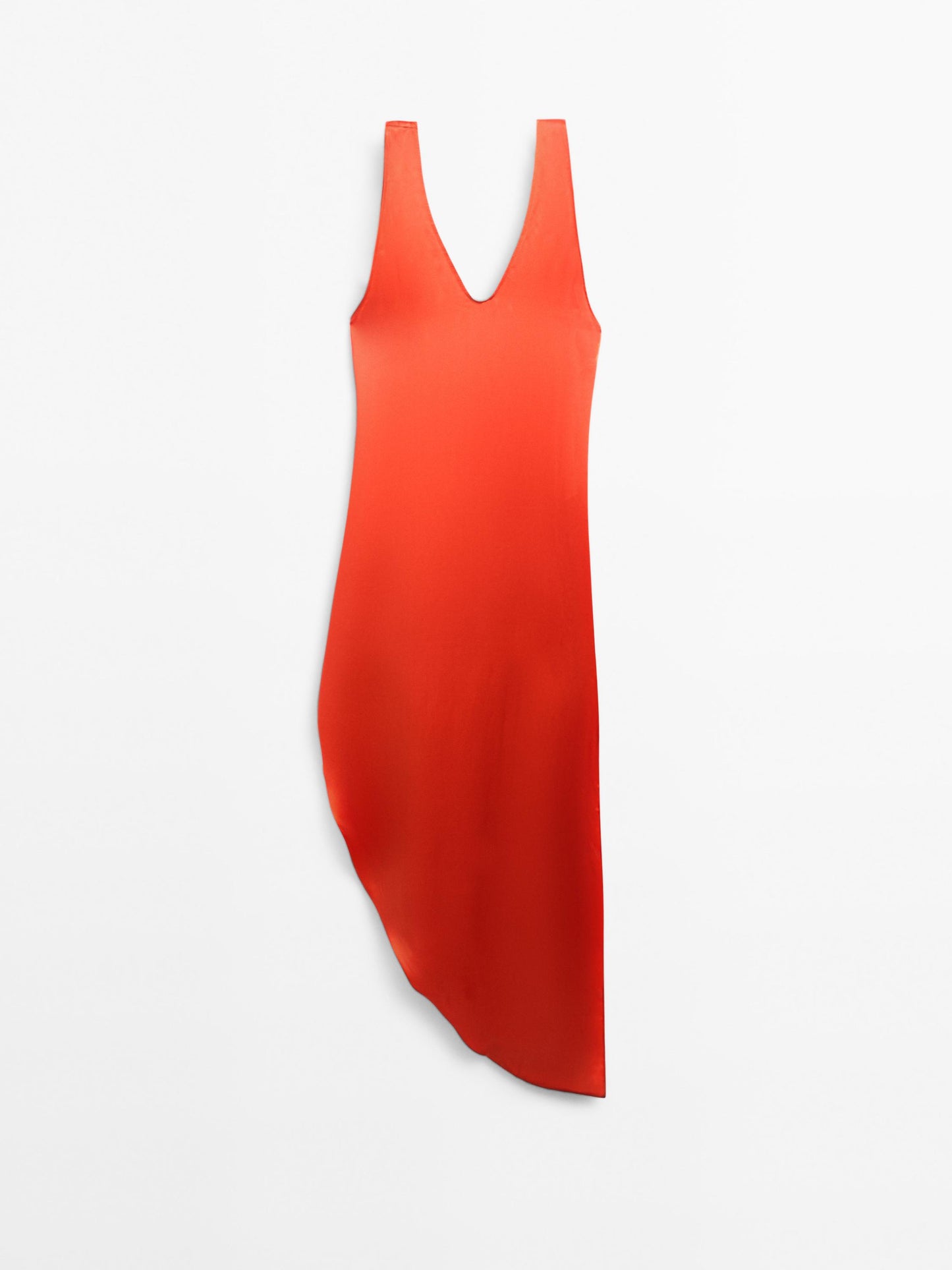 Draped asymmetric silk dress