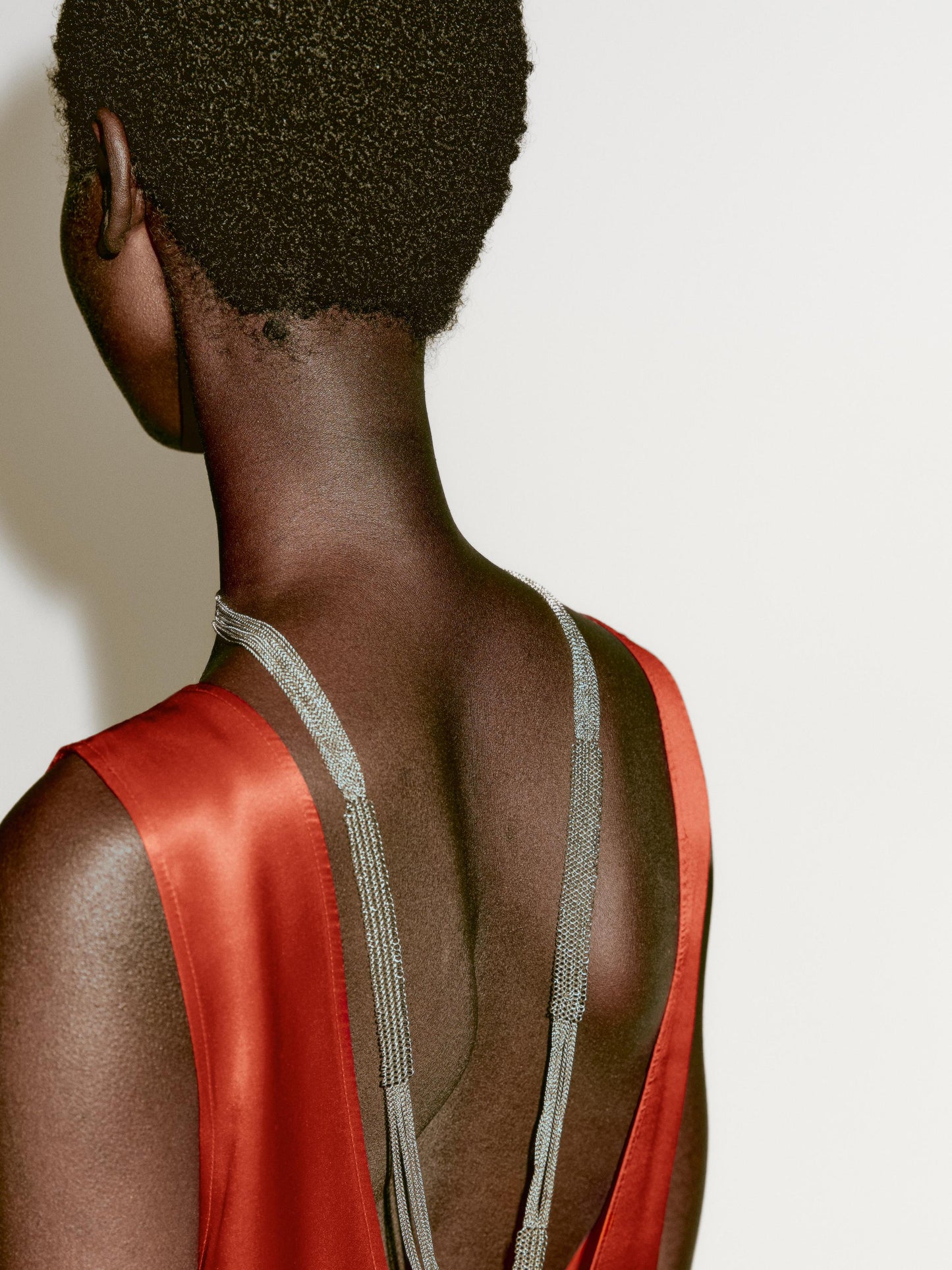 Draped asymmetric silk dress