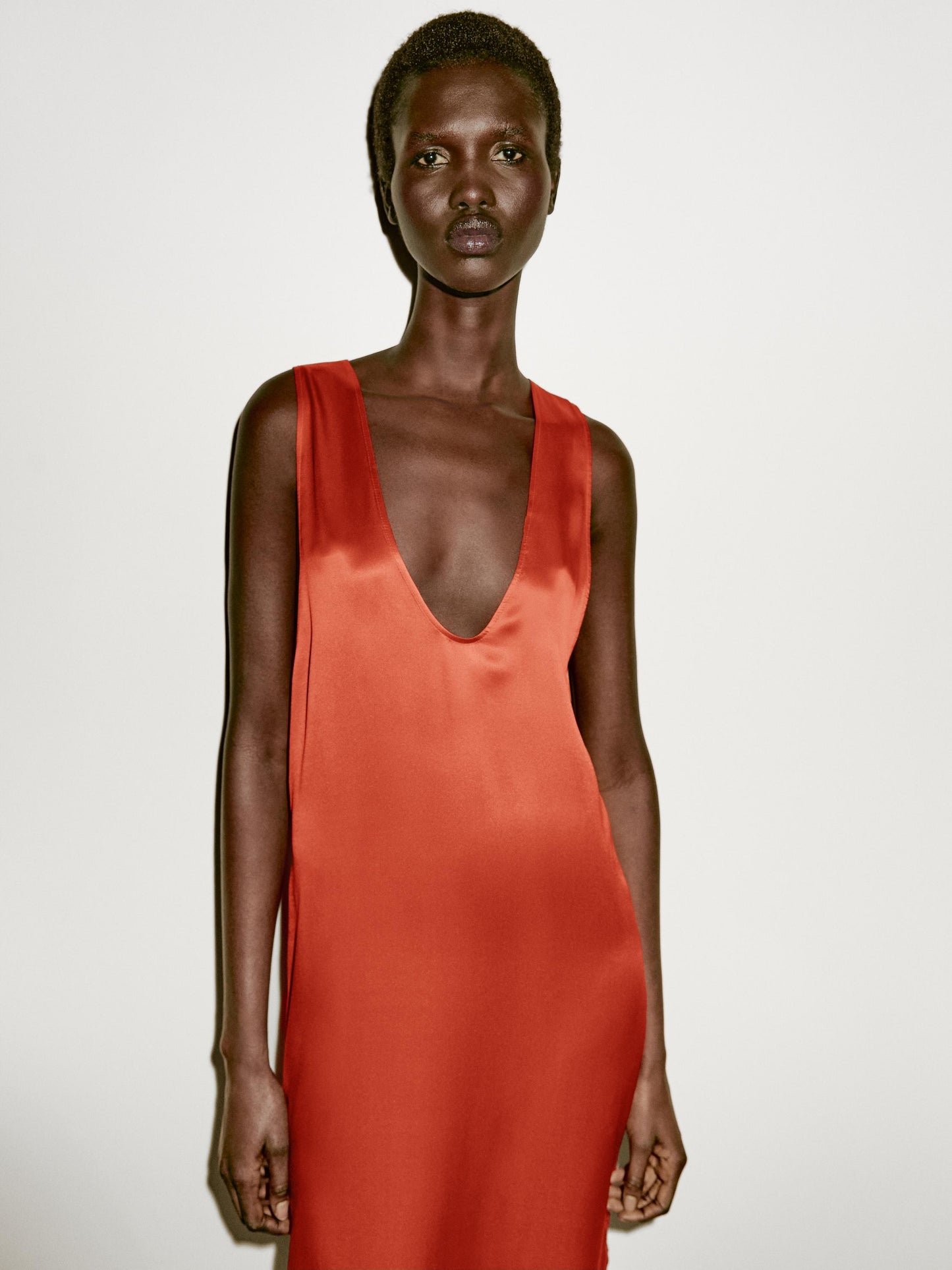 Draped asymmetric silk dress