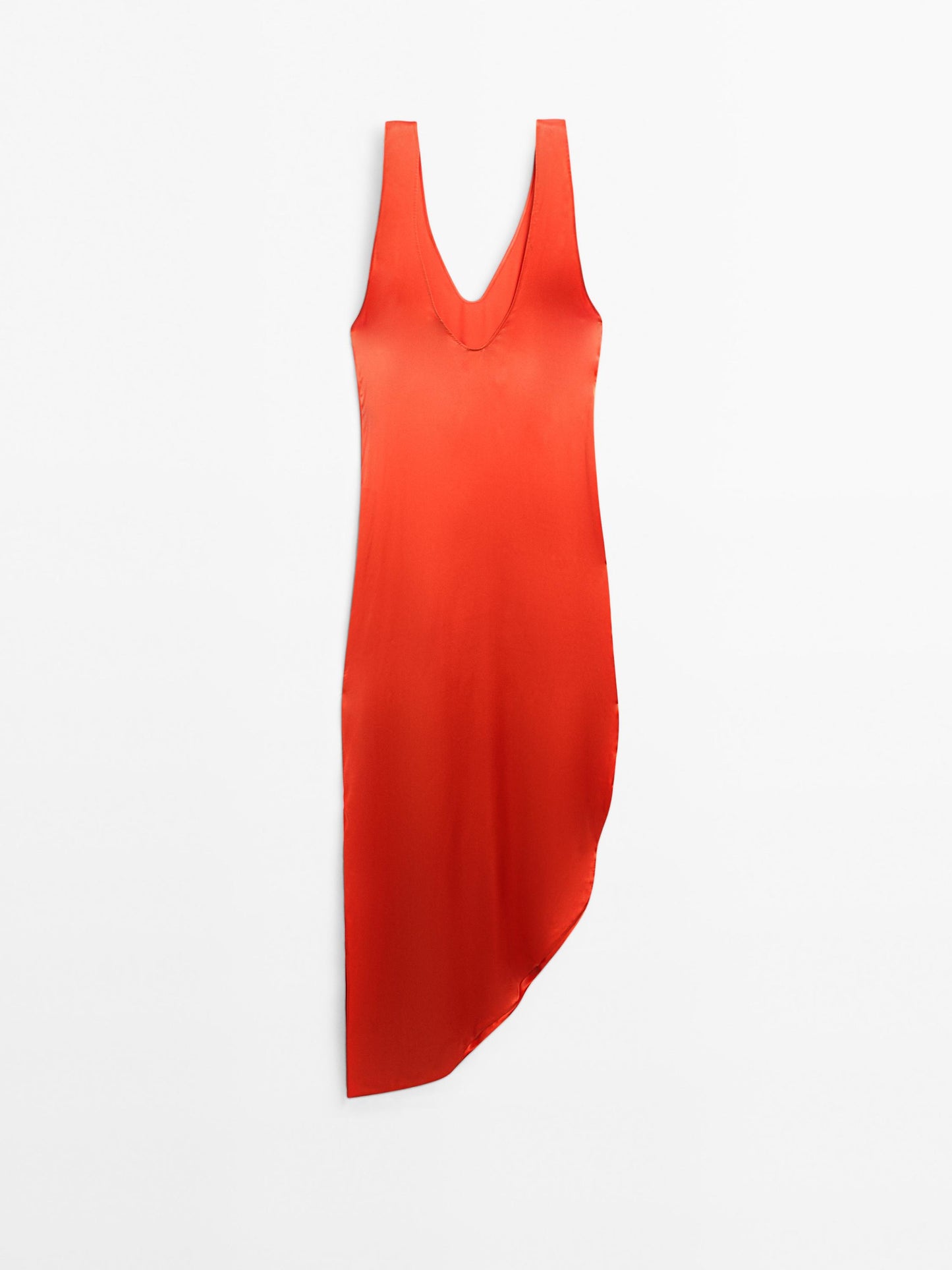 Draped asymmetric silk dress
