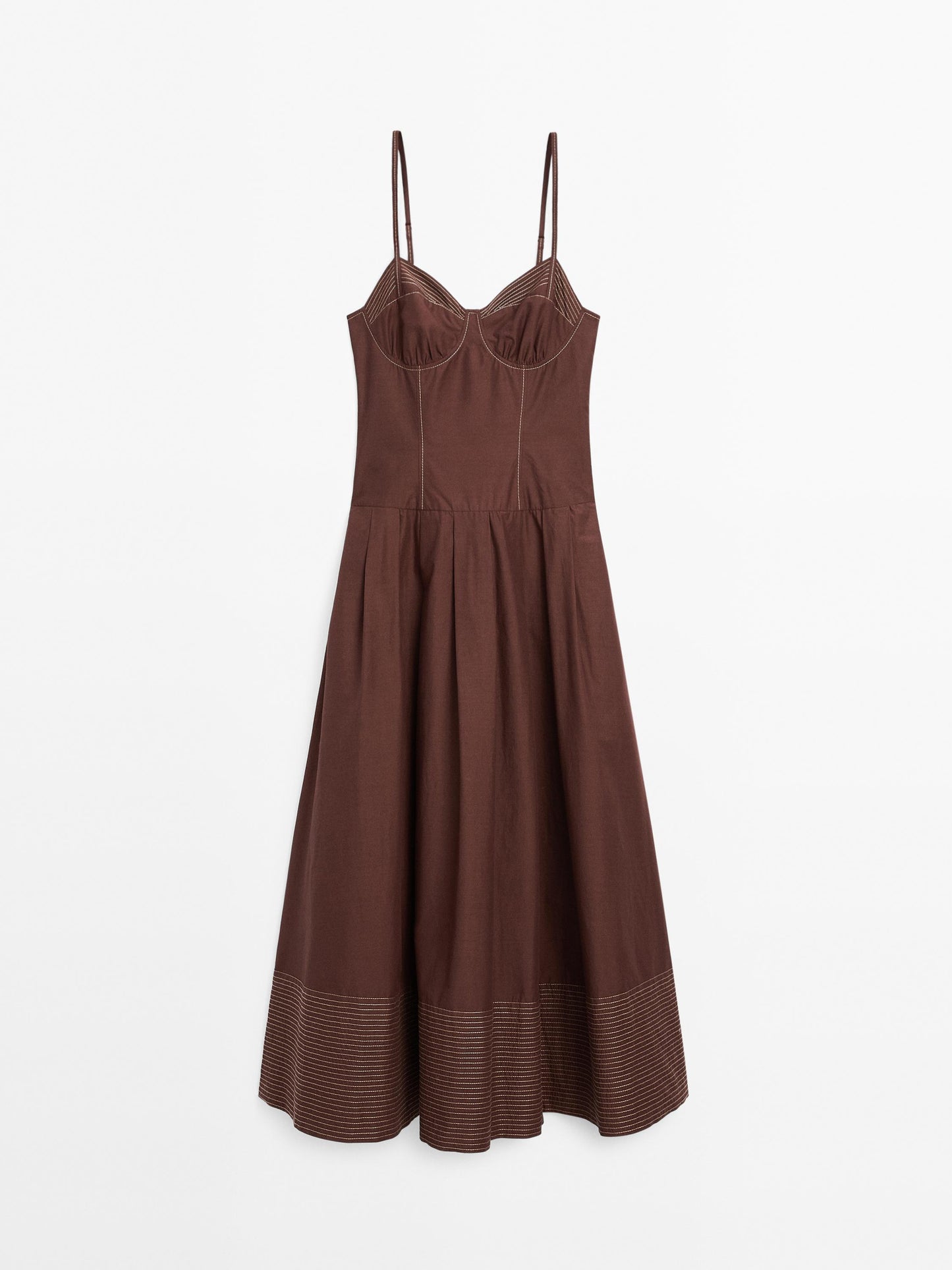 Bodice dress with contrast seams