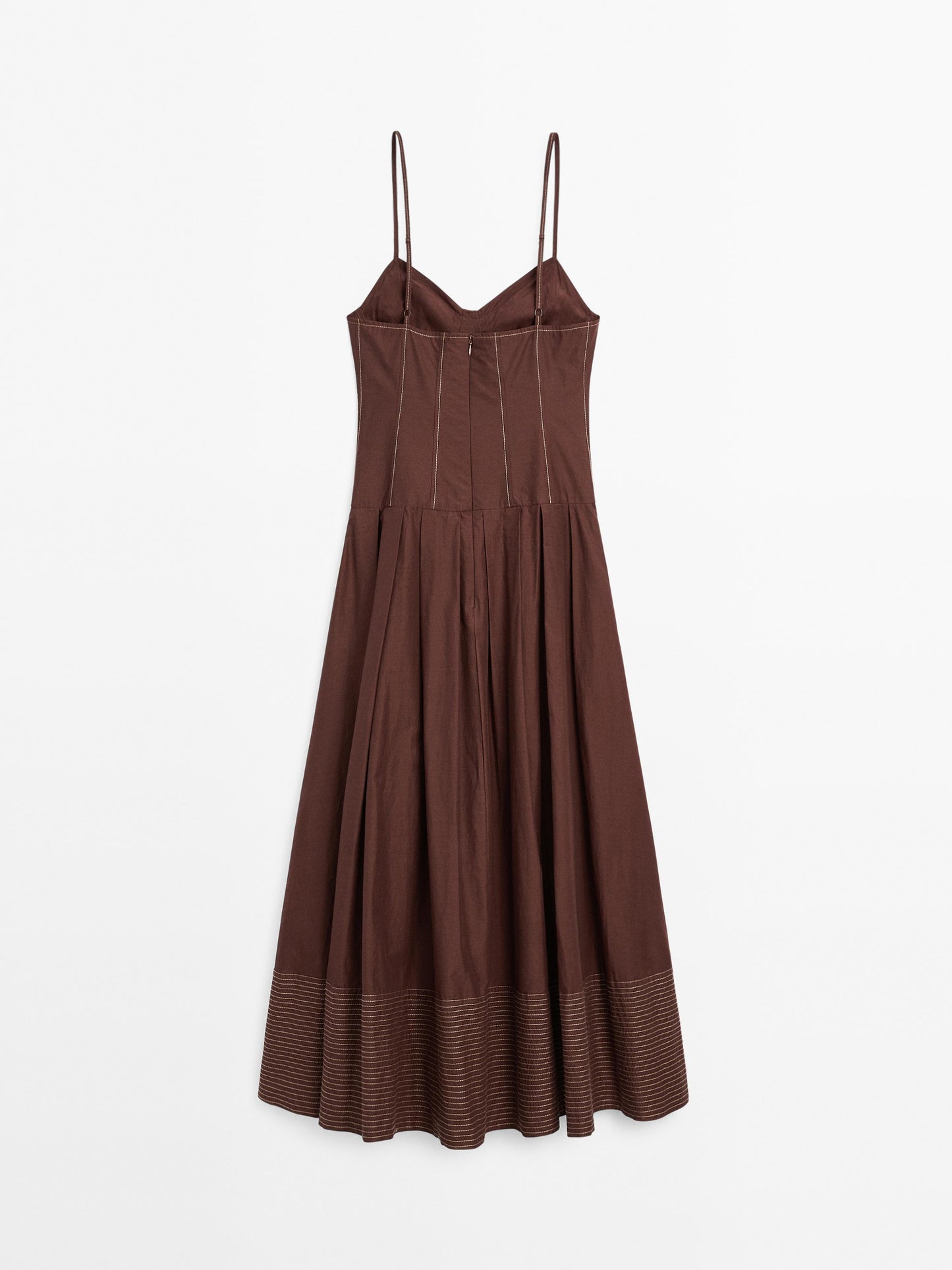 Bodice dress with contrast seams