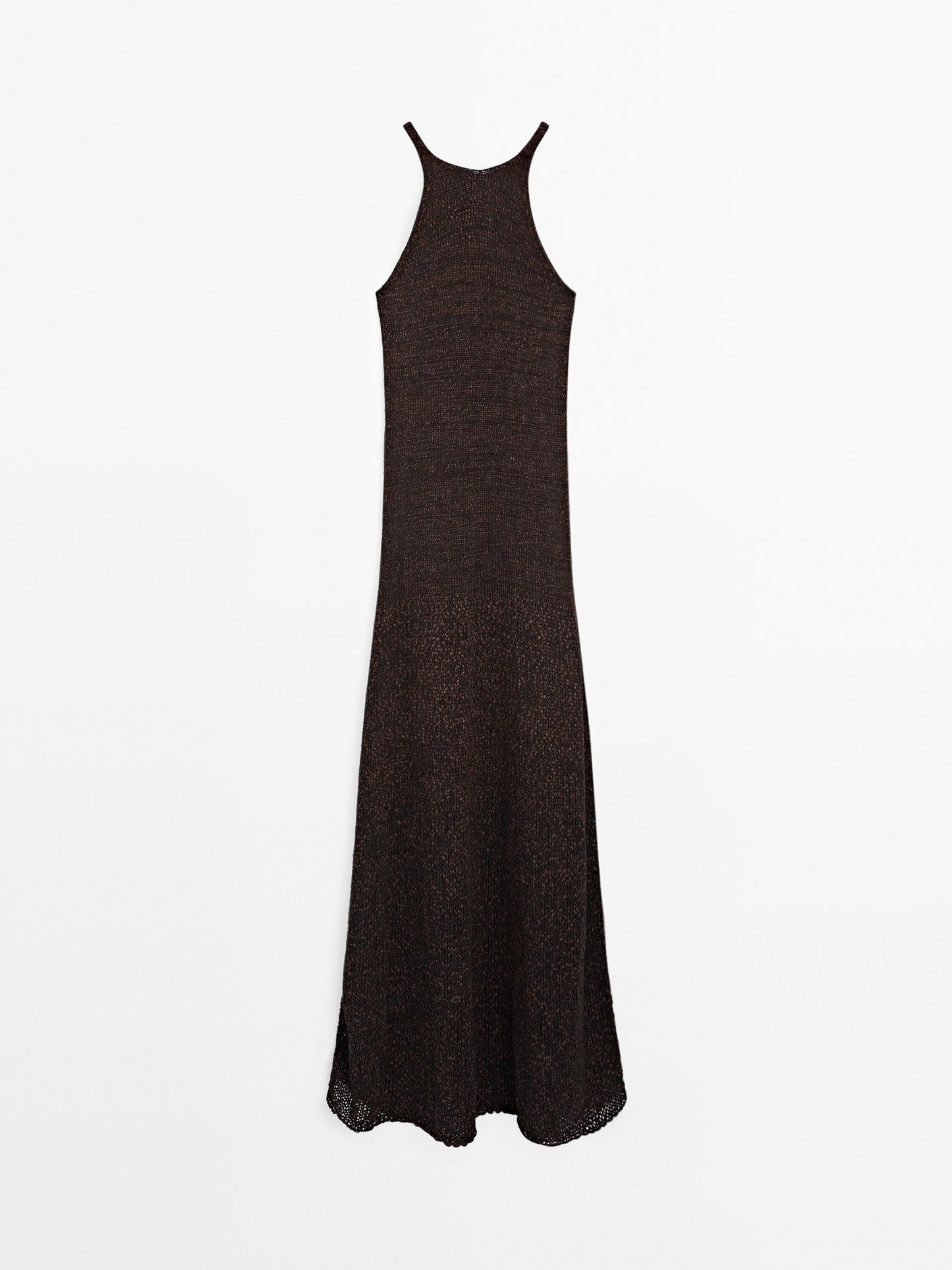 Long knit cotton blend dress