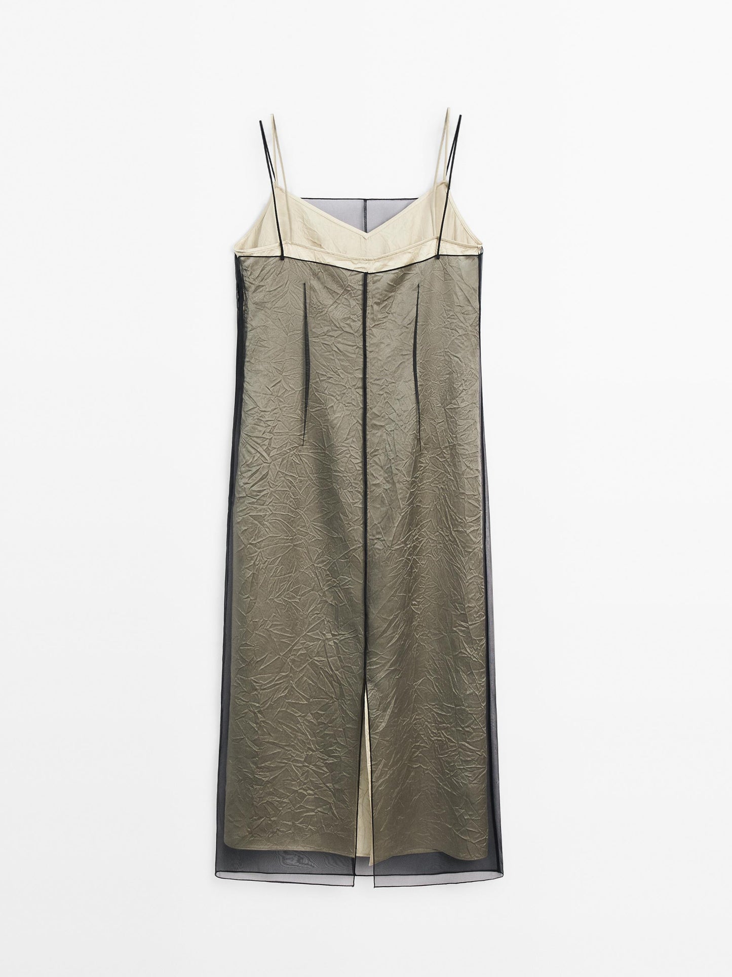 Double-layer organza midi dress