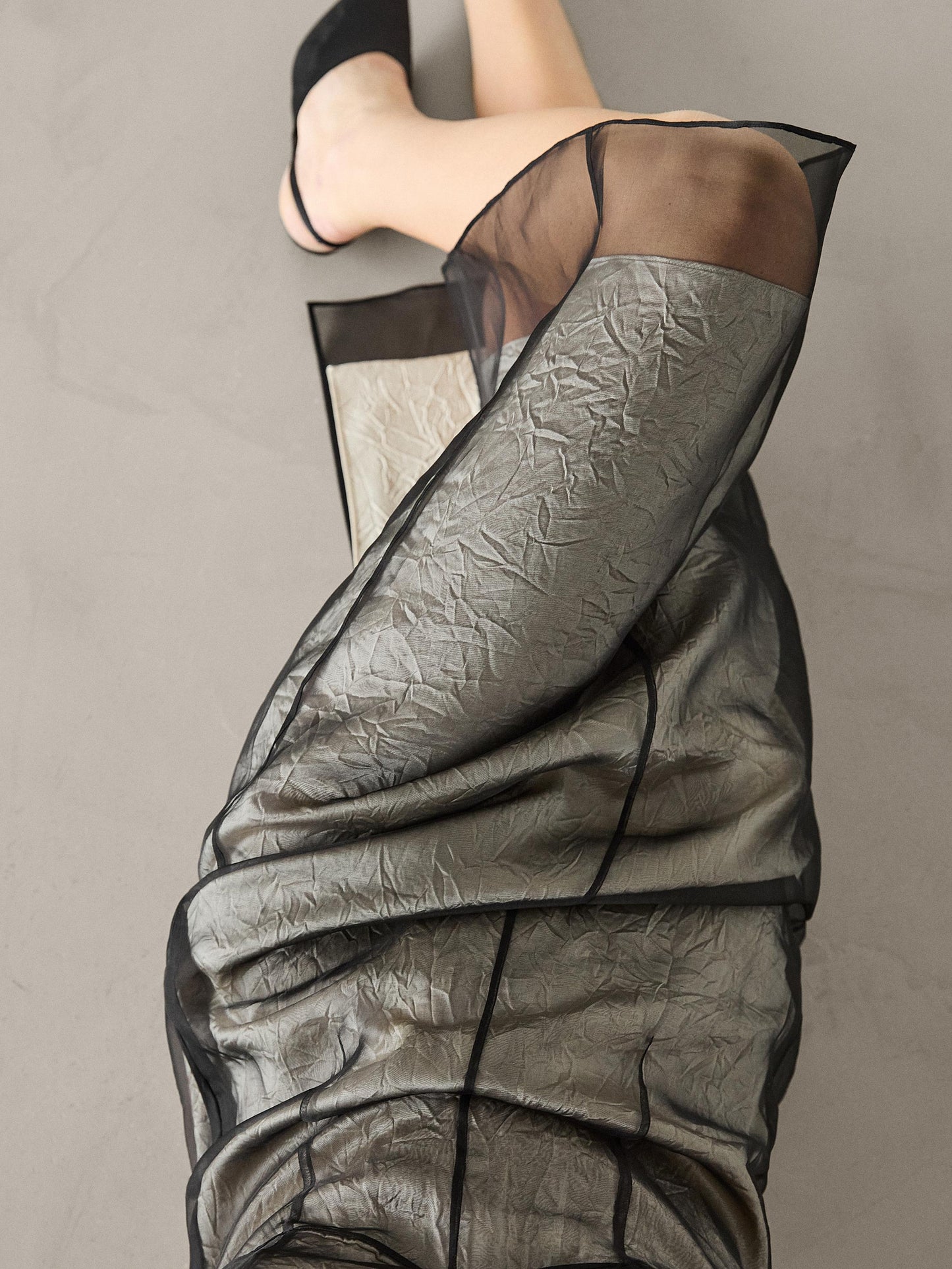 Double-layer organza midi dress