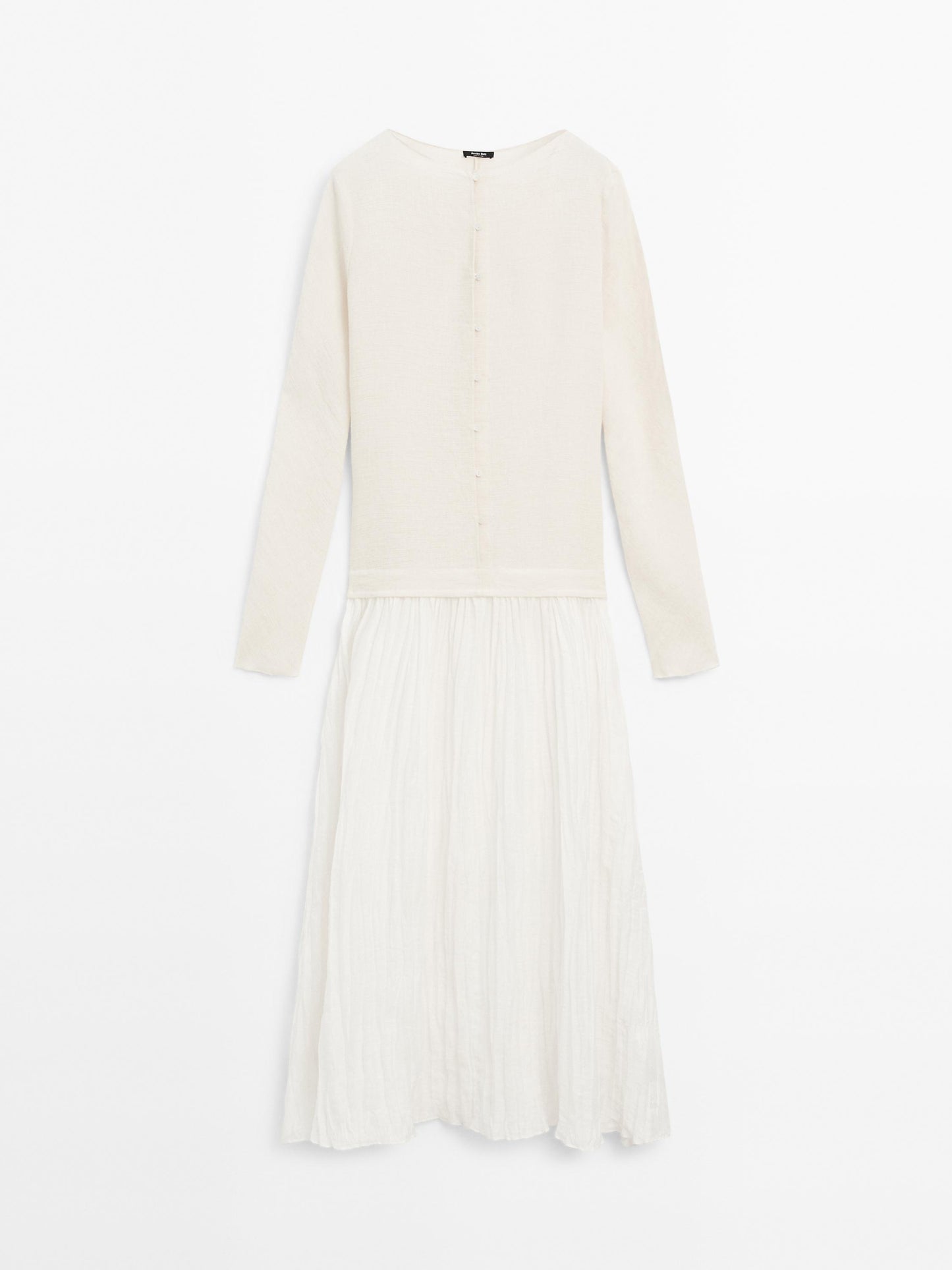 Long contrast pleated dress