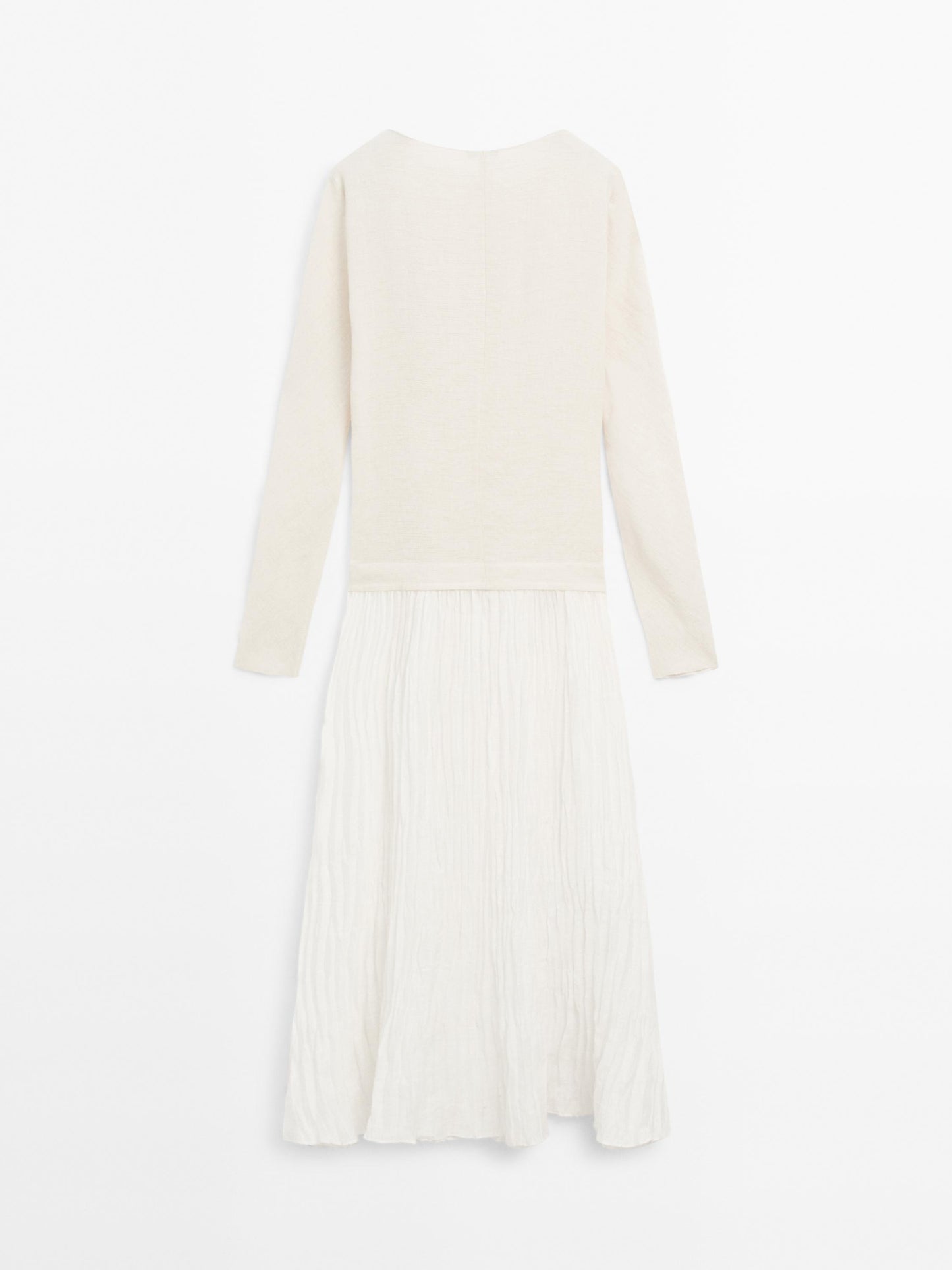 Long contrast pleated dress