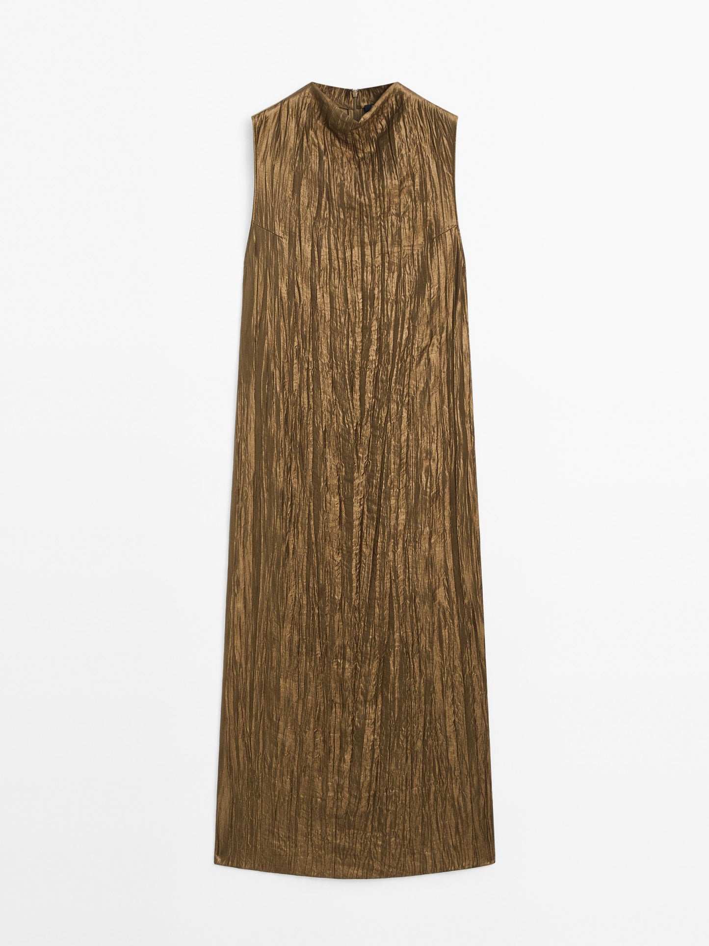 Pleated halter neck dress