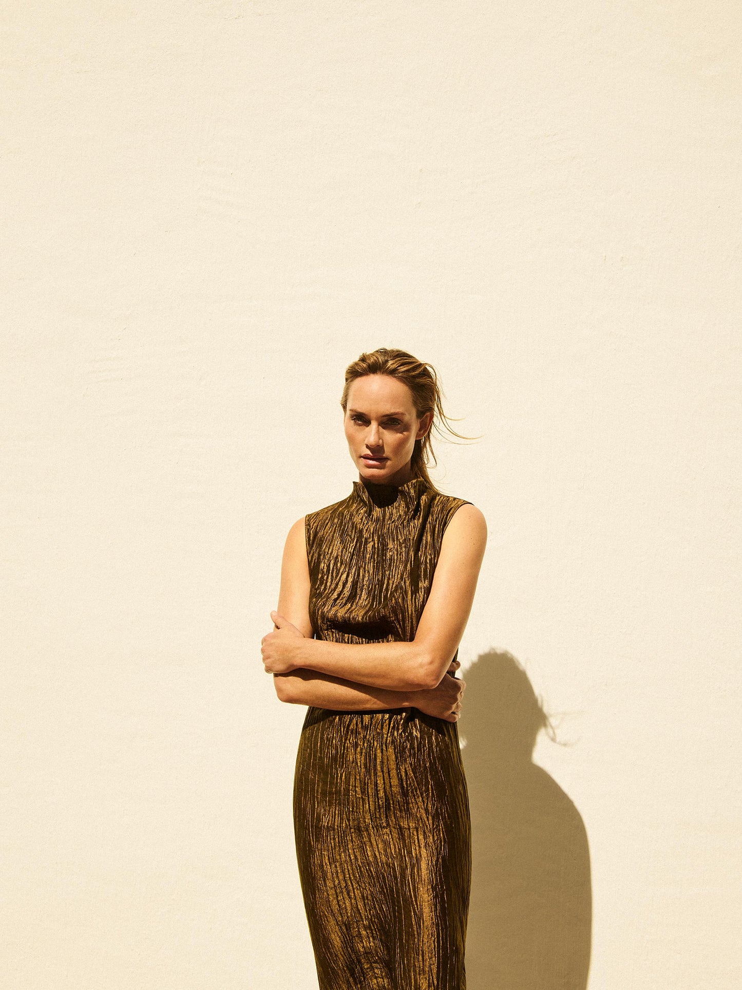 Pleated halter neck dress