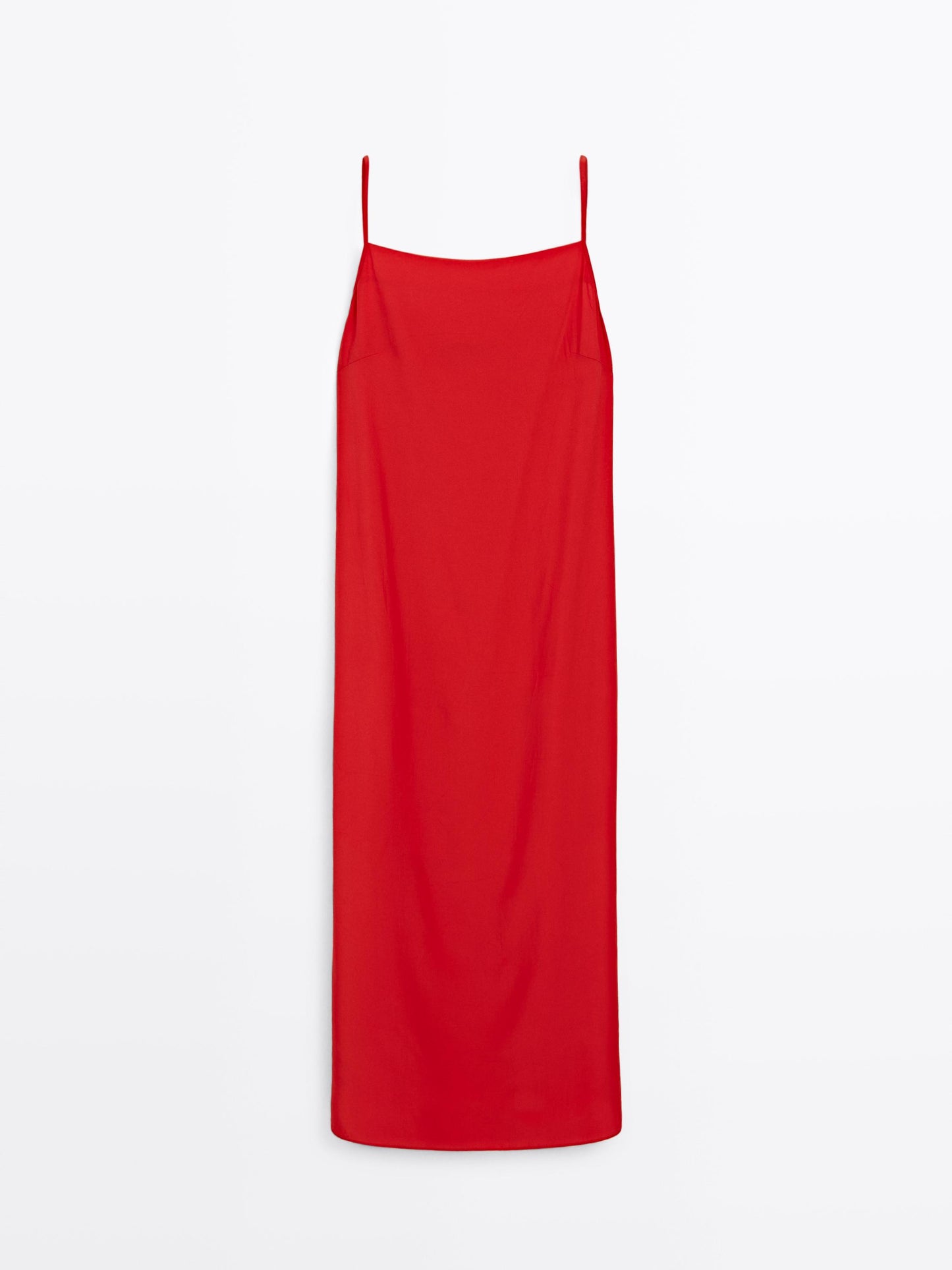 Midi dress with a straight neckline