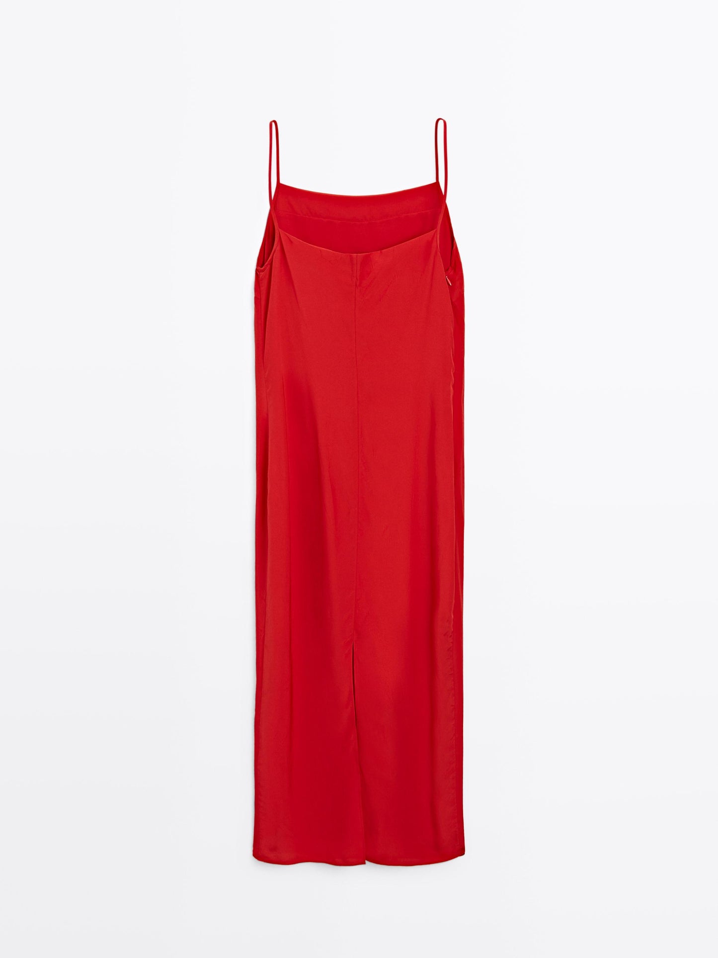 Midi dress with a straight neckline