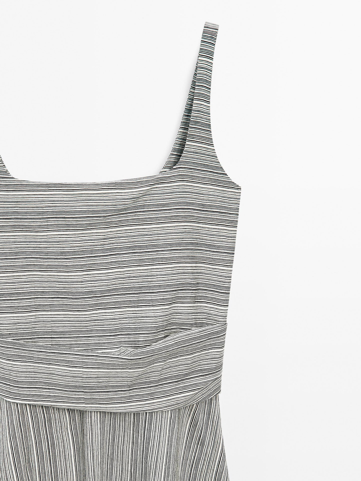 Striped flounce midi dress