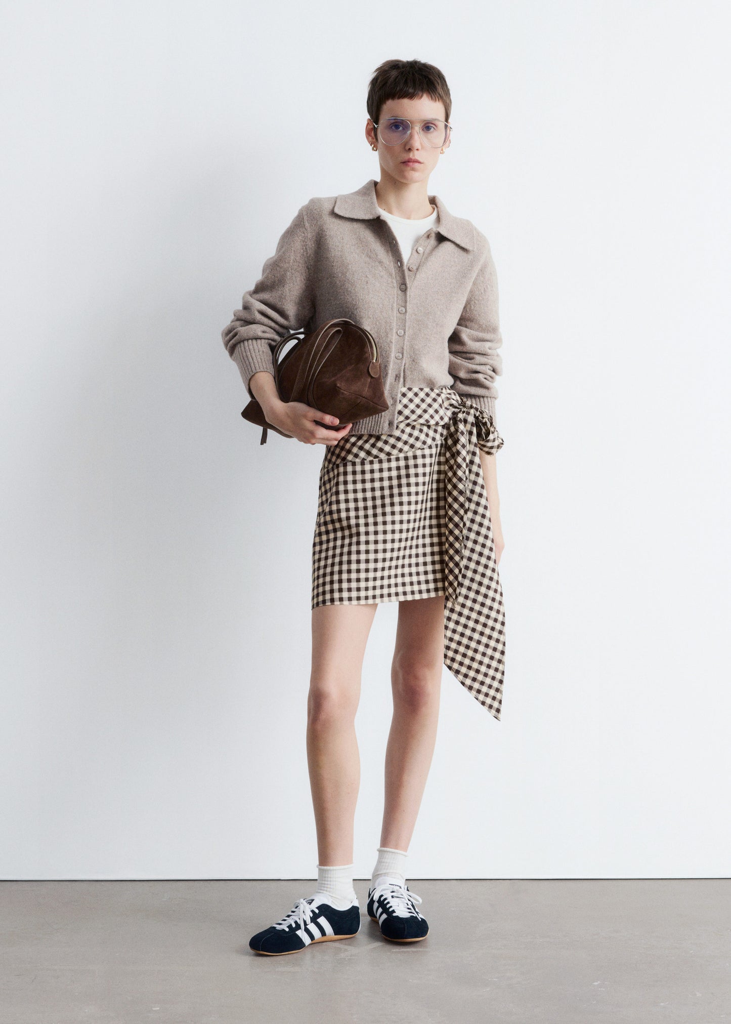 Knitted Collar Cardigan