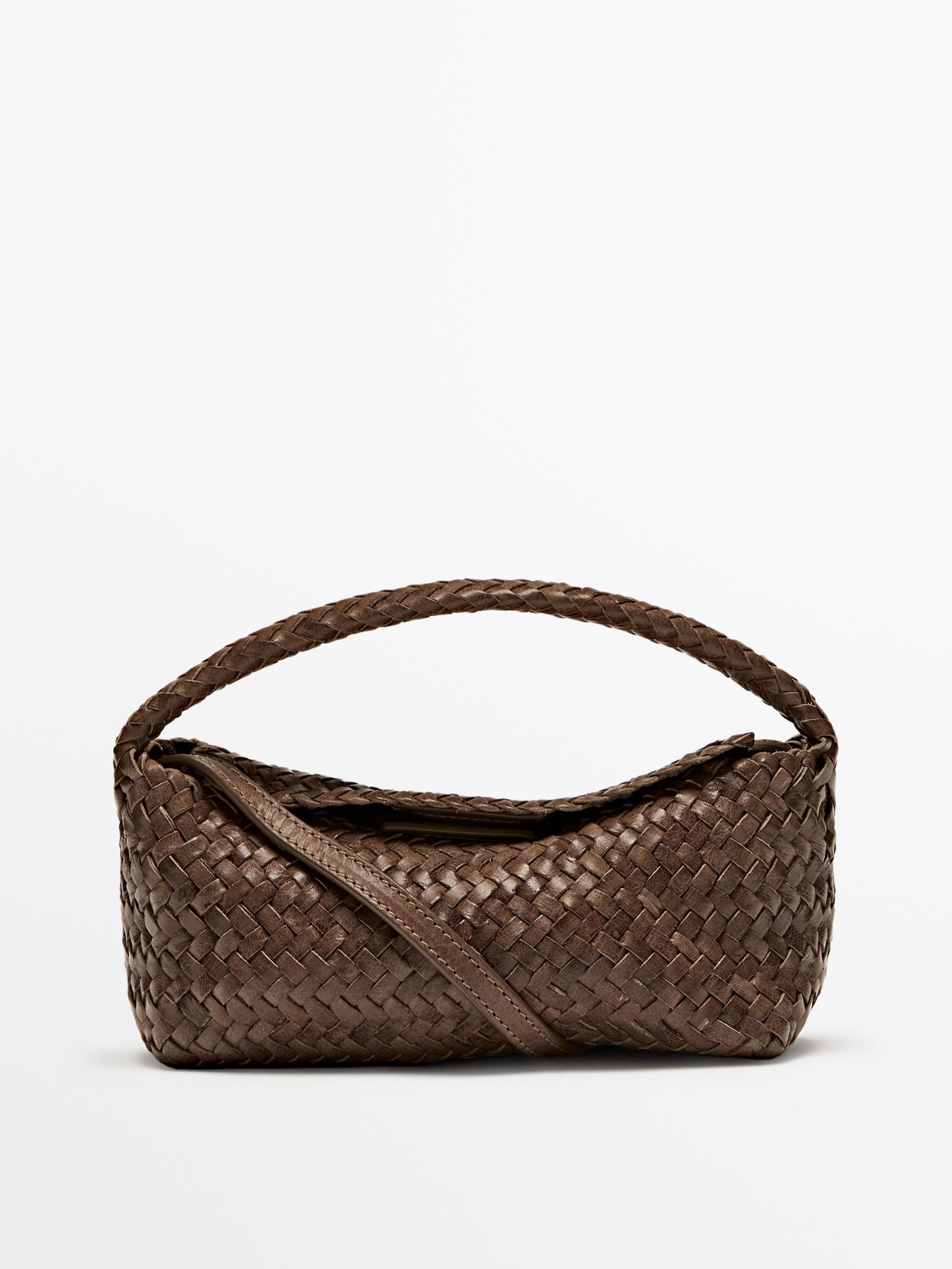 Braided nappa leather crossbody bag