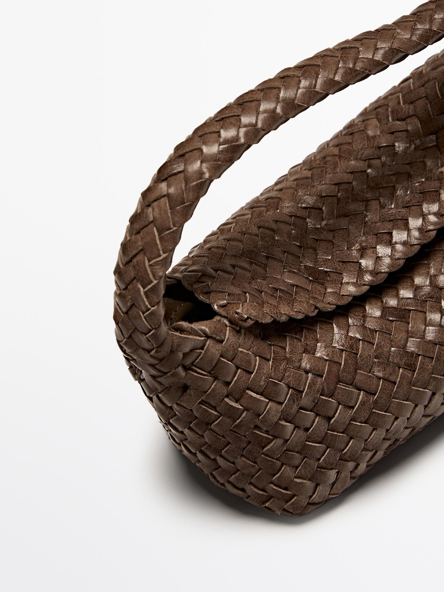 Braided nappa leather crossbody bag