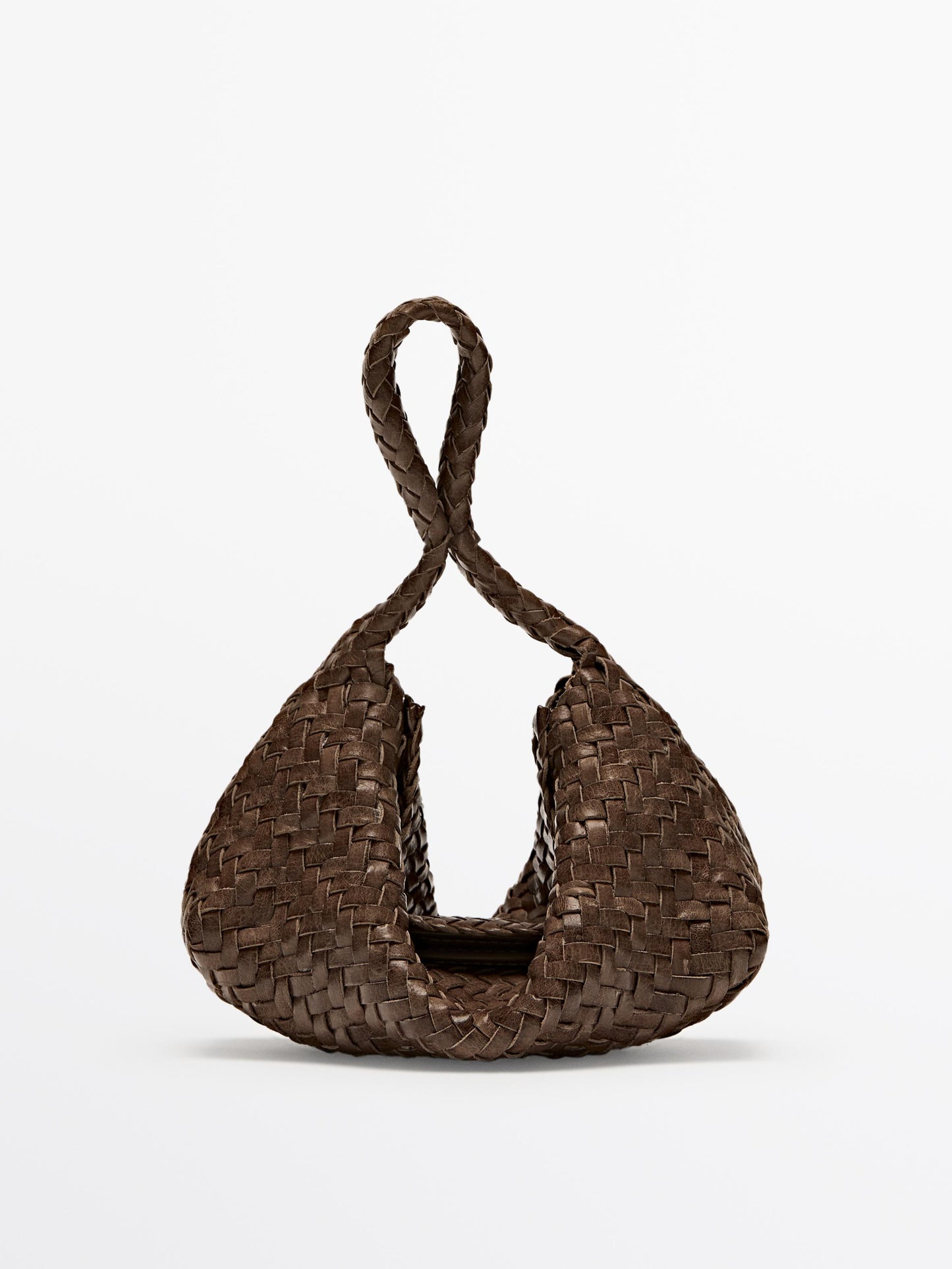 Braided nappa leather crossbody bag