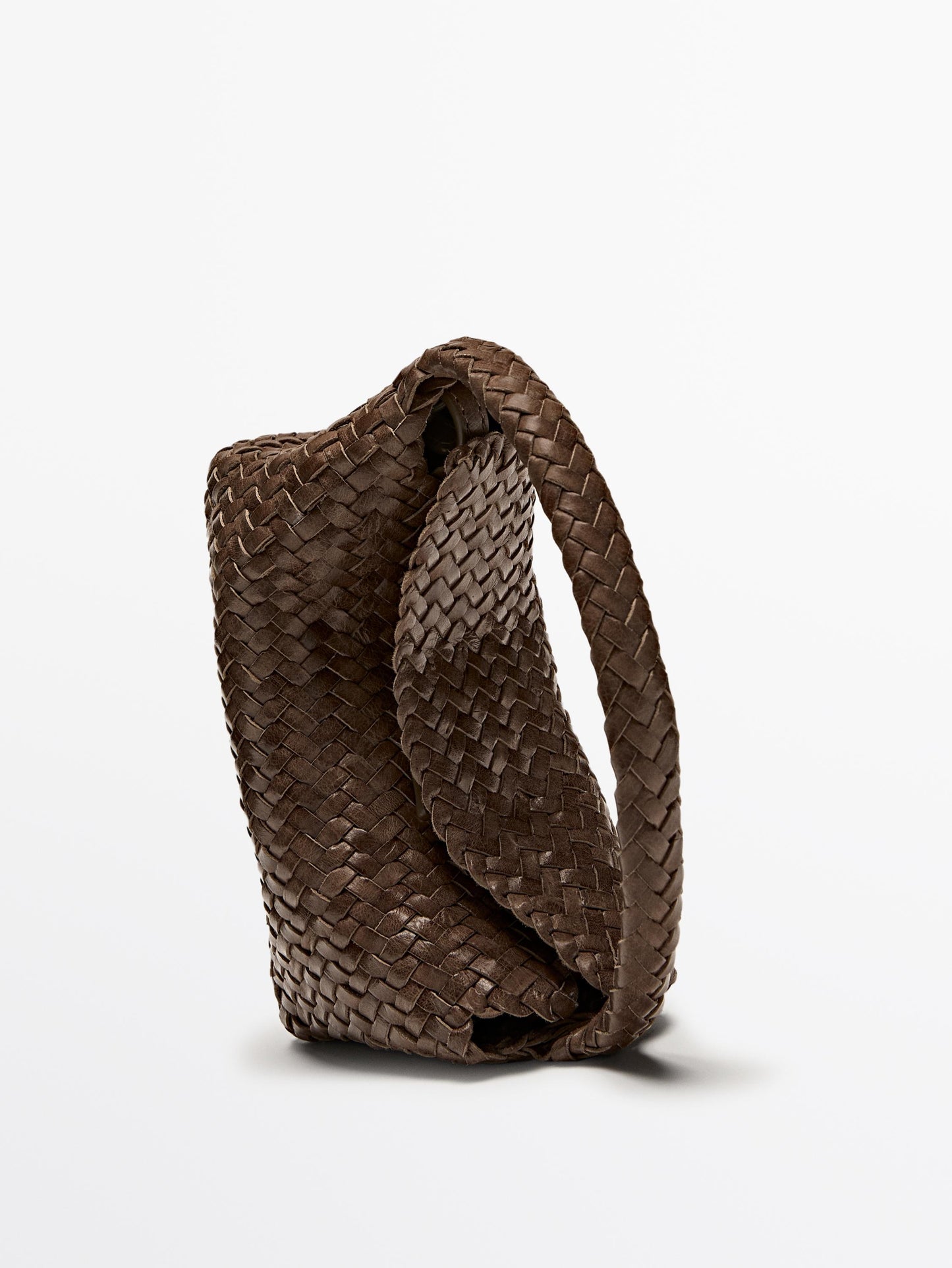 Braided nappa leather crossbody bag