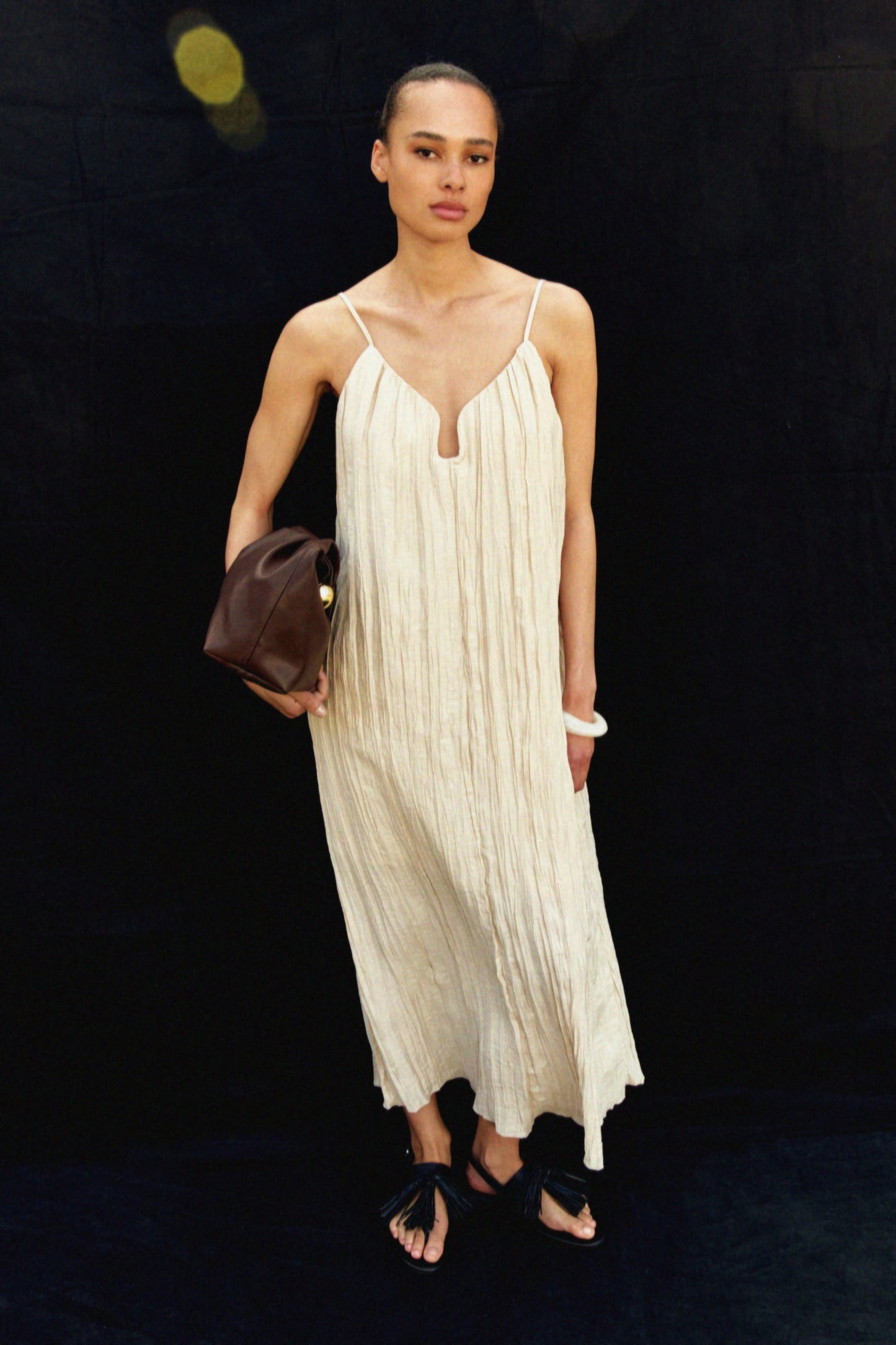 Crinkled strappy dress