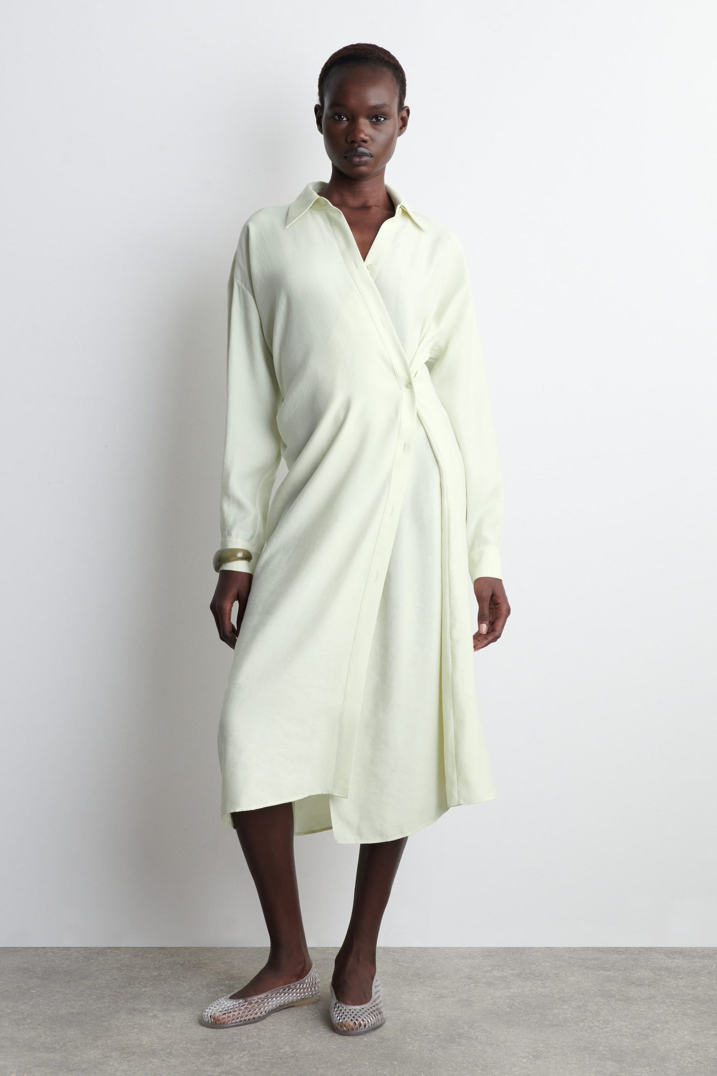 Wrap Midi Shirt Dress