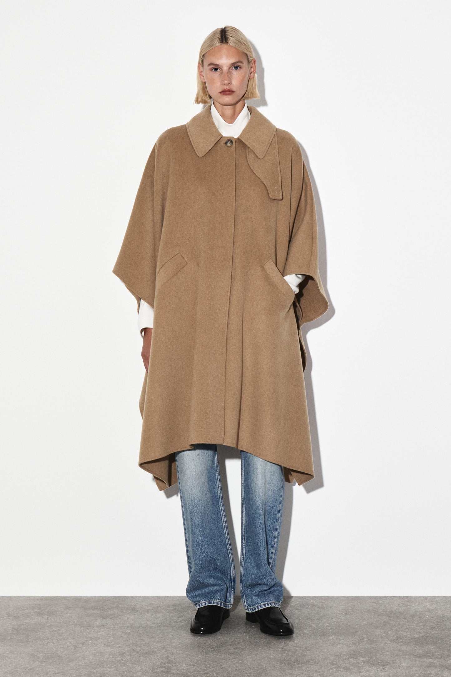 Longline Double-Faced Wool Cape