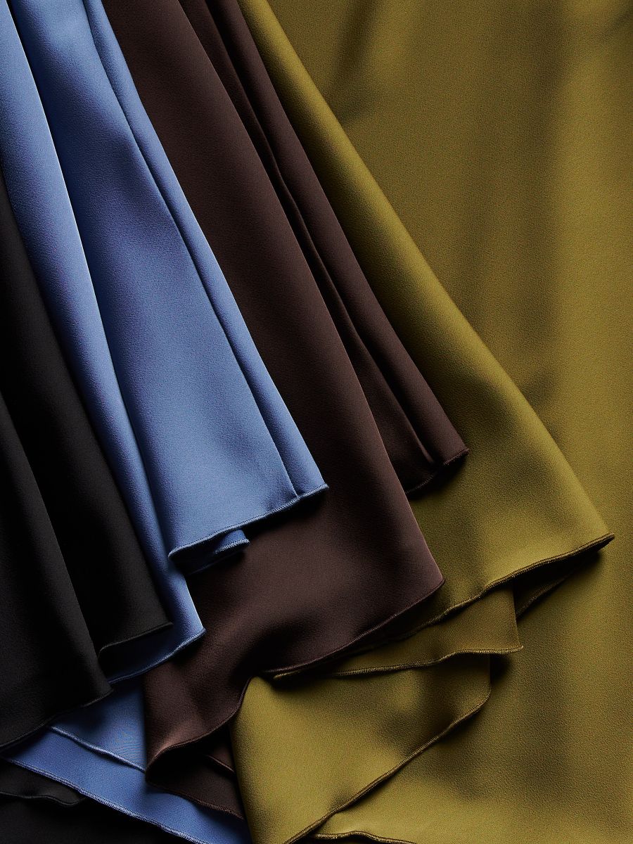 Satin midi skirt