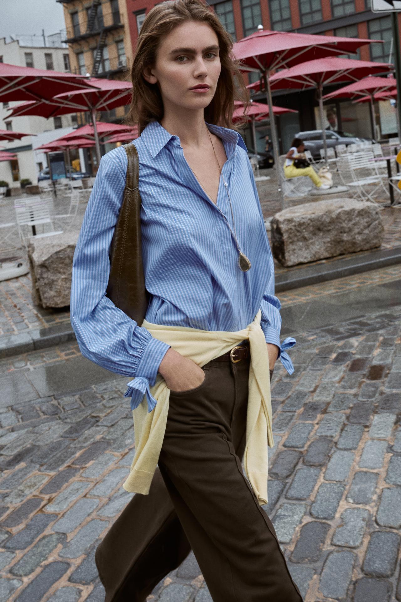 Poplin Shirt With Ties
